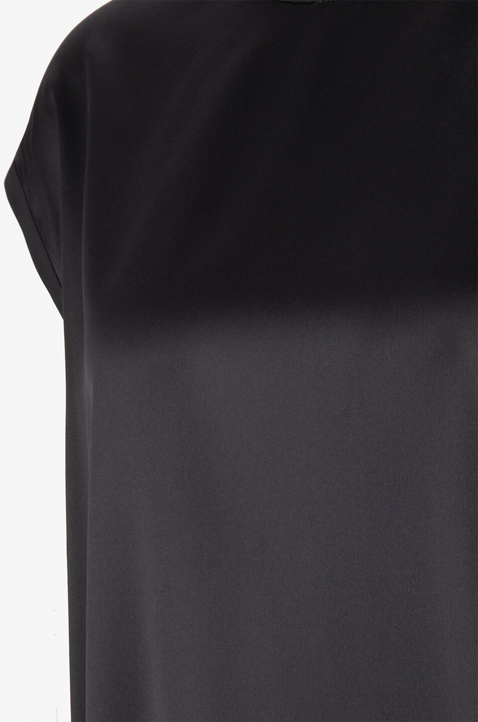 BRUNELLO CUCINELLI Top sans manches en satin de soie stretch détail Monile Femme NOIR 3