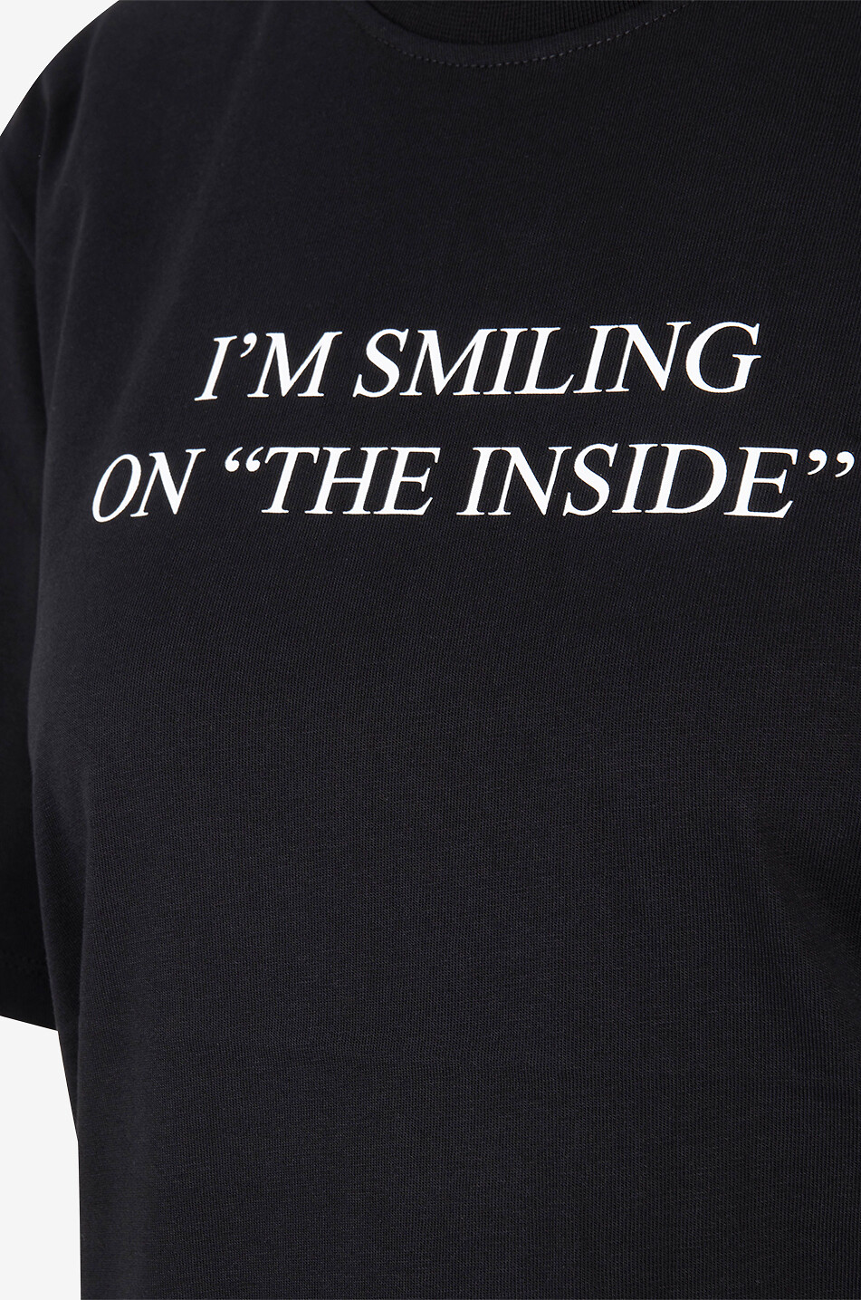 VICTORIA BECKHAM Smiling Inside short-sleeved organic cotton T-shirt Women BLACK 3