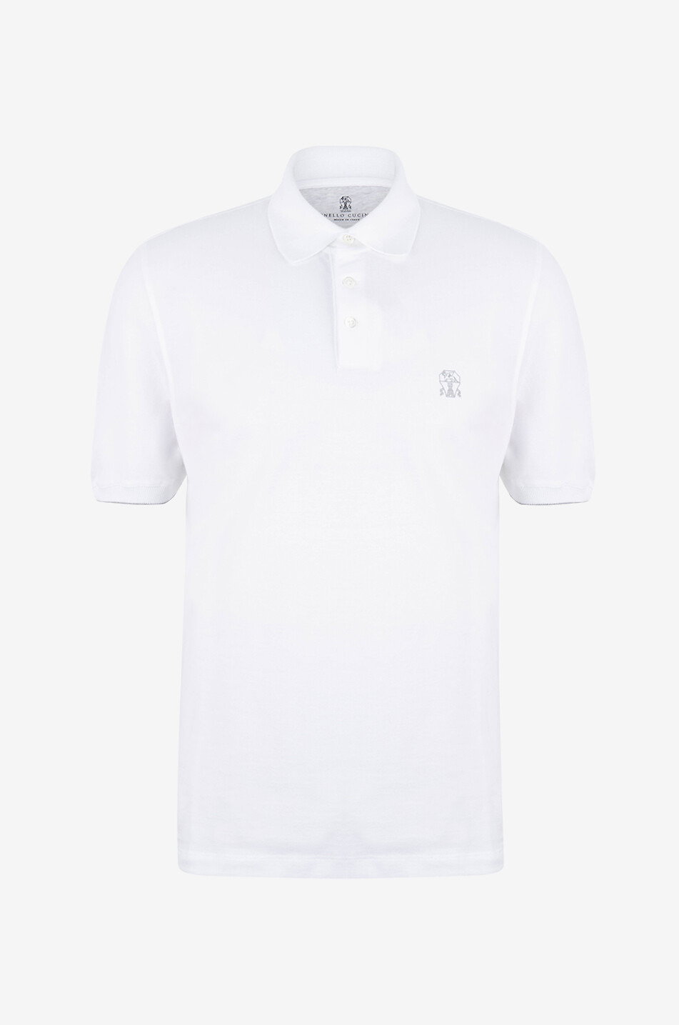 BRUNELLO CUCINELLI Solomeo cotton piqué short-sleeved polo shirt Men WHITE 1