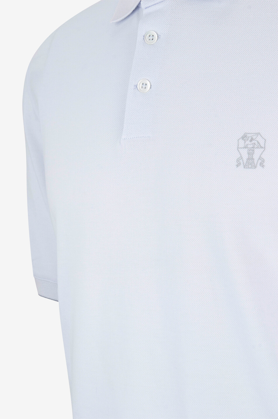BRUNELLO CUCINELLI Kurzarm-Polohemd aus Baumwollpiqué Solomeo Herren HELLBLAU 3