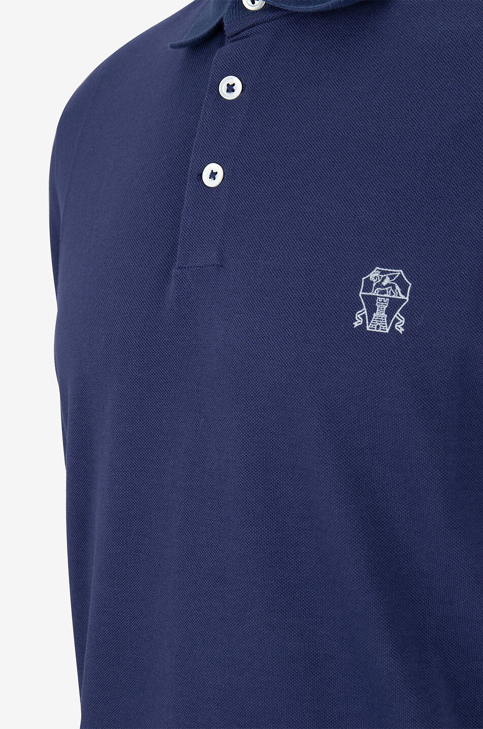 BRUNELLO CUCINELLI Kurzarm-Polohemd aus Baumwollpiqué Solomeo Herren DUNKELBLAU 3