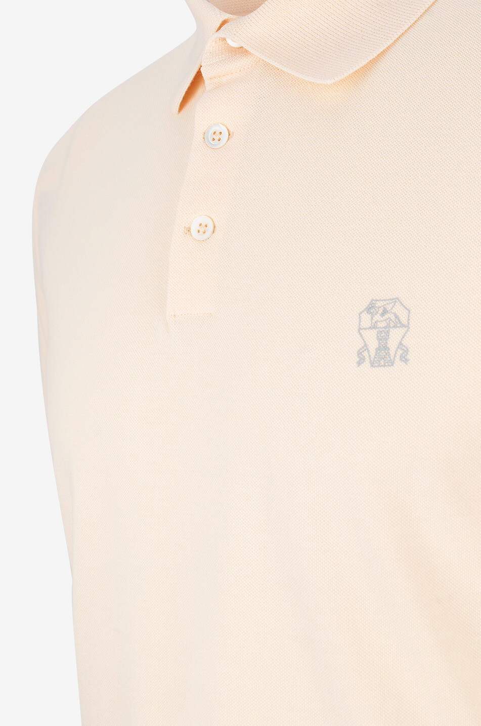 BRUNELLO CUCINELLI Solomeo cotton piqué short-sleeved polo shirt Men LIGHT ORANGE 3