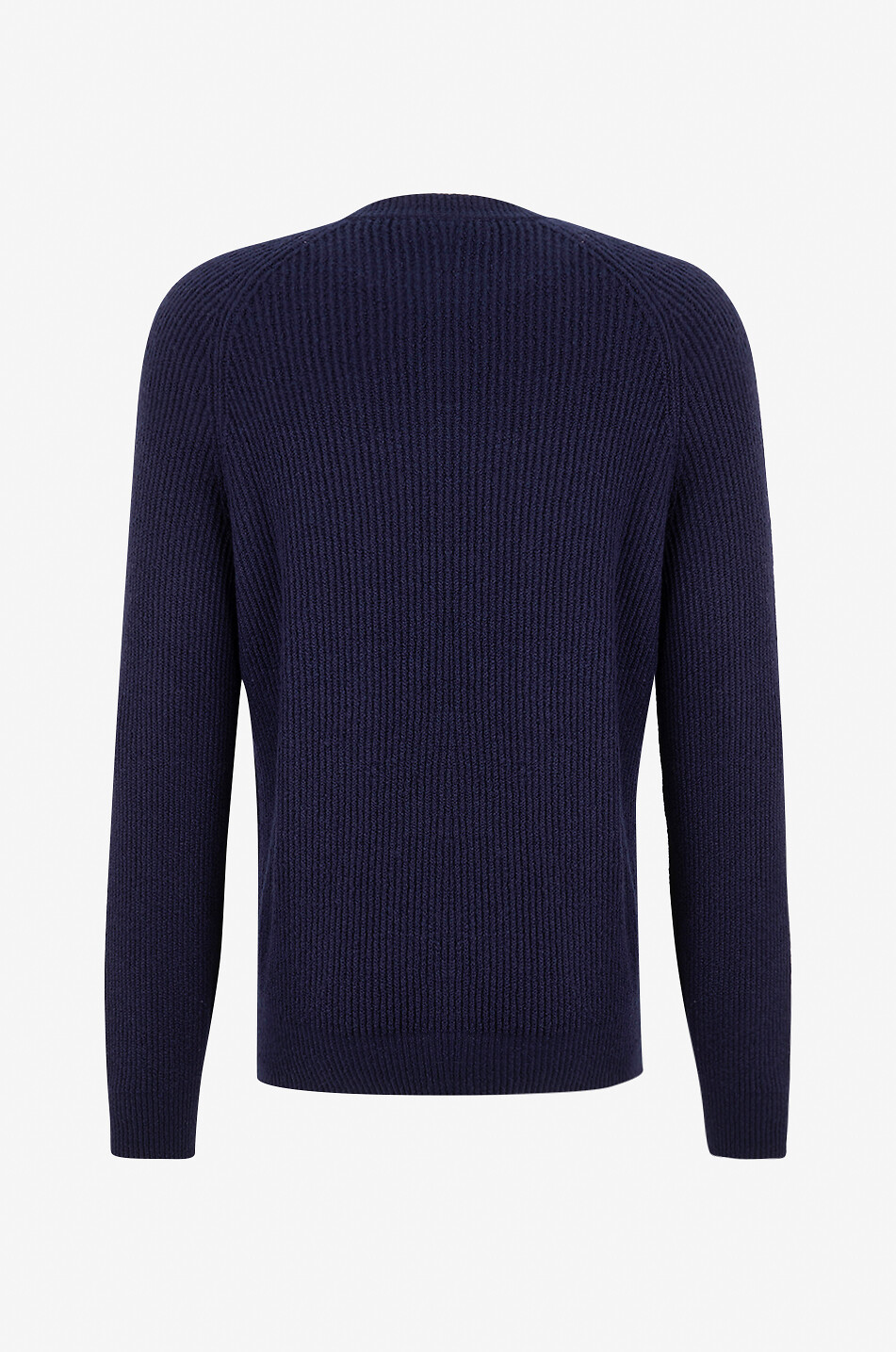 Pull côtelé à col rond et manches raglan en coton Malfilé