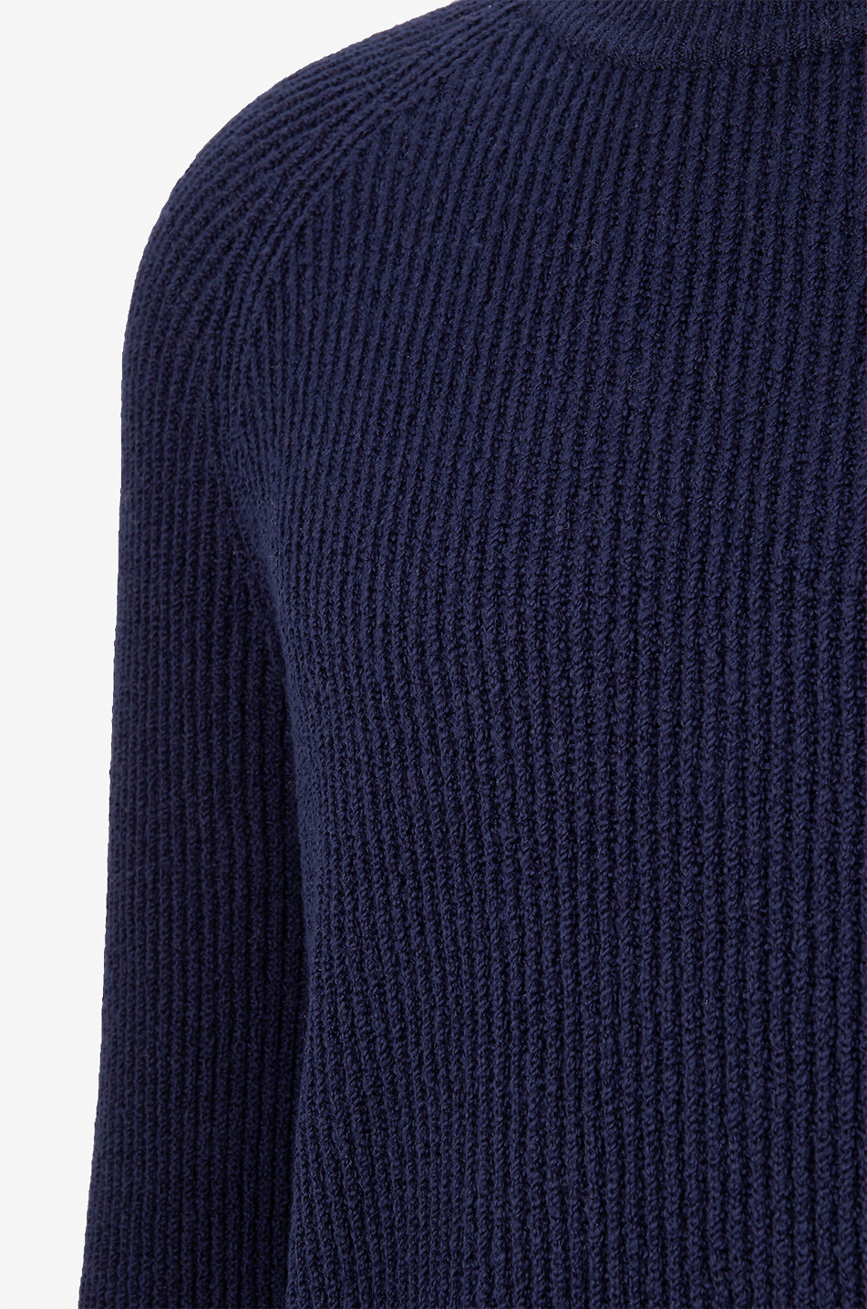 BRUNELLO CUCINELLI Gerippter Rundhals-Baumwollpullover mit Raglanärmeln Malfilé Herren DUNKELBLAU 3