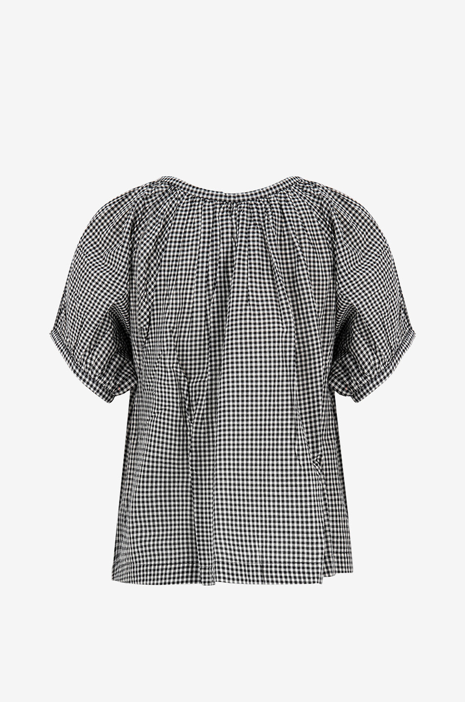 DÔEN June gingham check organic cotton blouse Women BLACK 2