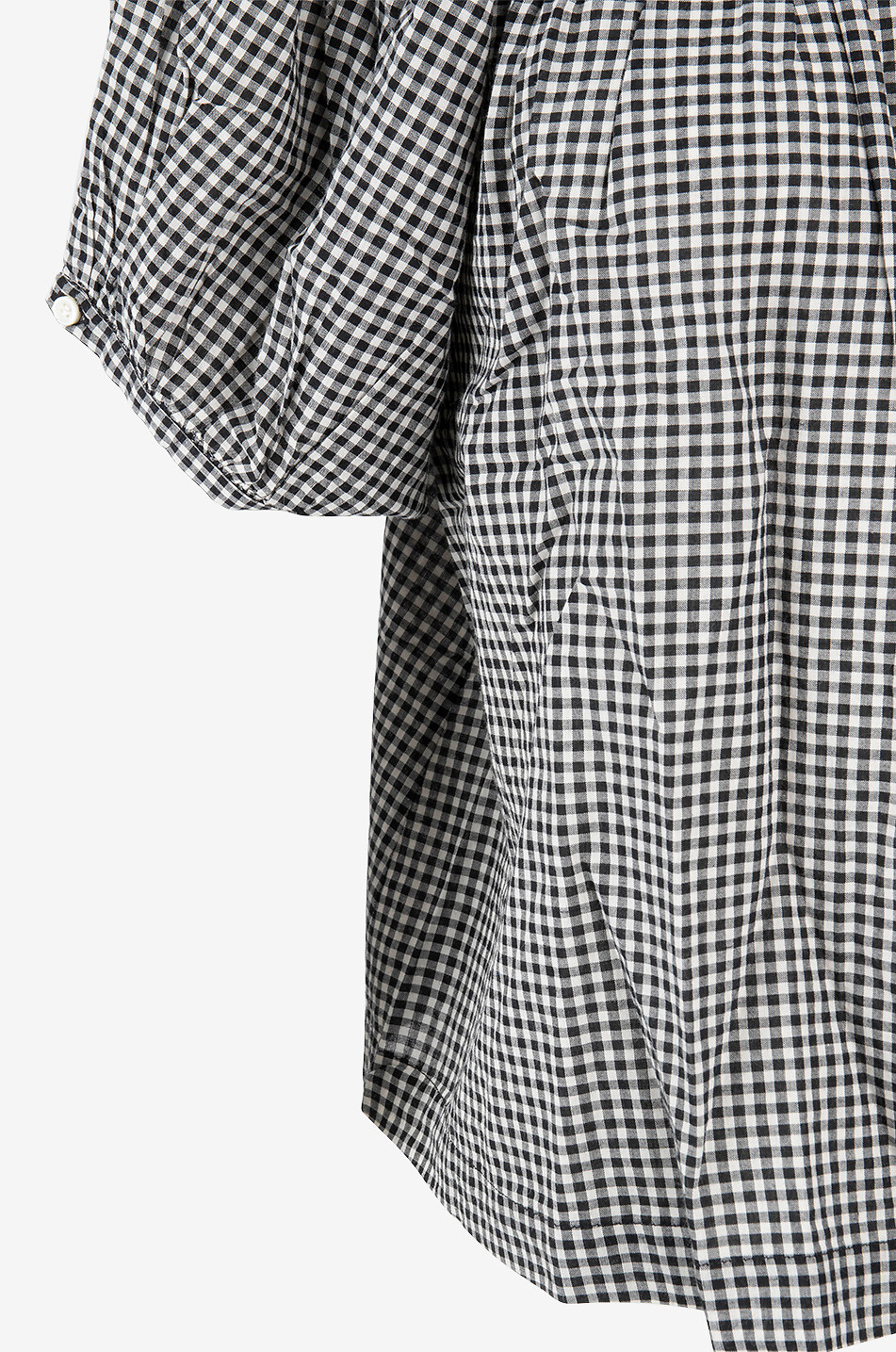 DÔEN June gingham check organic cotton blouse Women BLACK 3