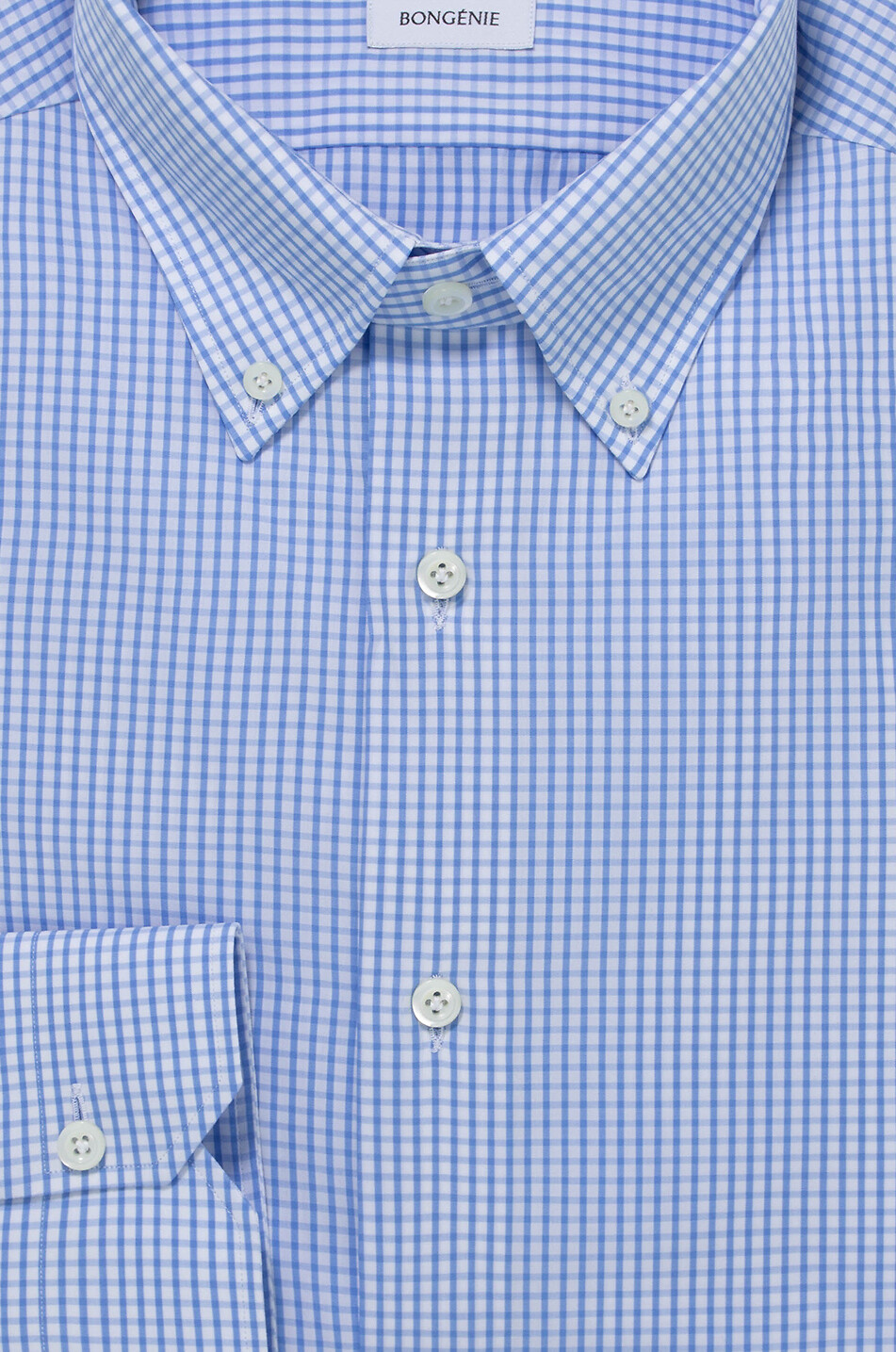 GIAMPAOLO Chemise à manches longues en coton à carreaux Homme BLEU MOYEN 2
