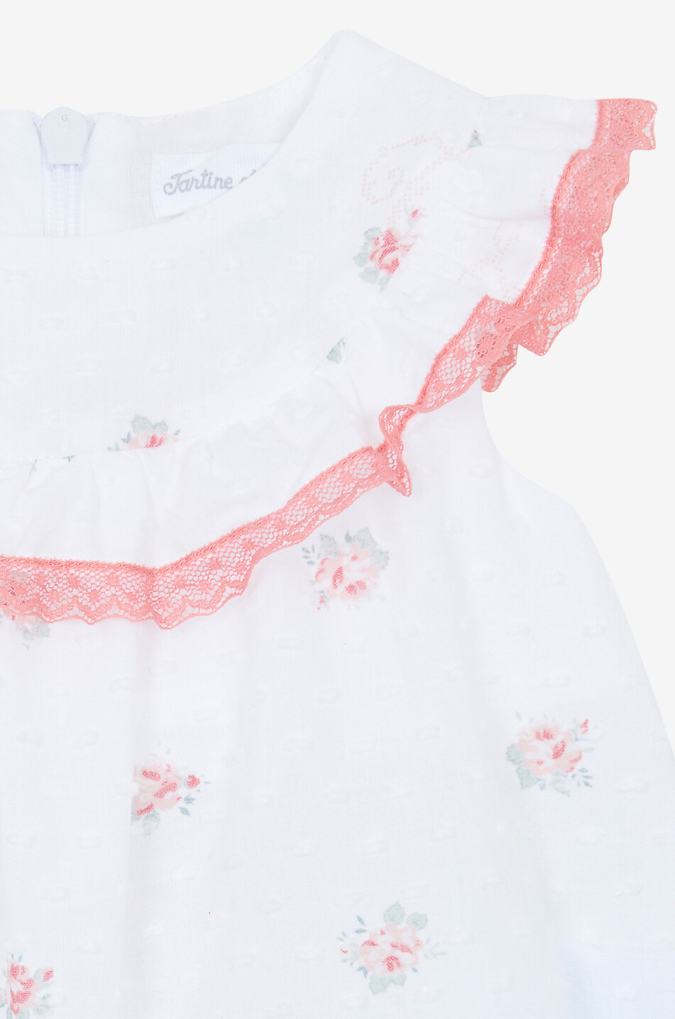 TARTINE ET CHOCOLAT Baby flower-embroidered playsuit Baby WHITE 3