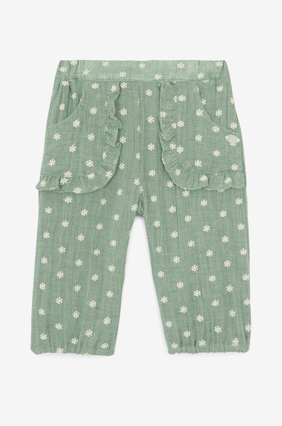 Pantalon brodé marguerites bébé