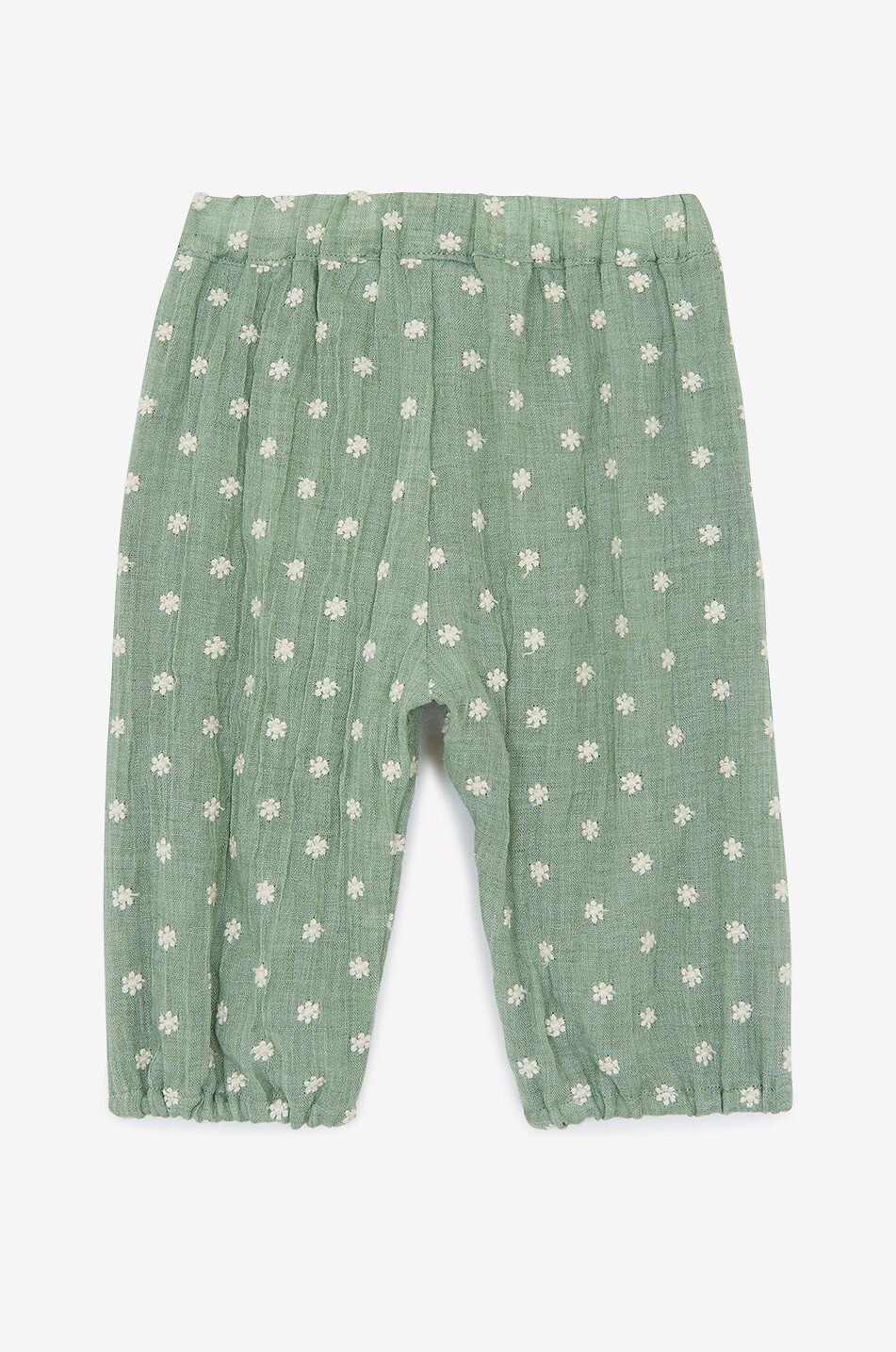 TARTINE ET CHOCOLAT Pantalon brodé marguerites bébé Bébé VERT CLAIR 2