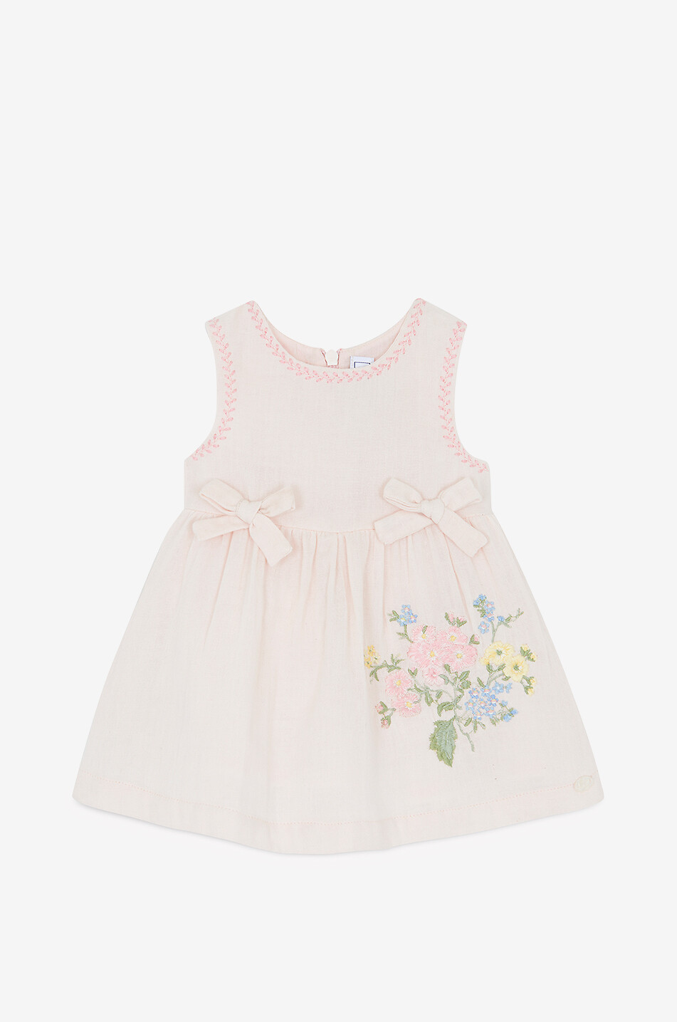 TARTINE ET CHOCOLAT Ärmelloses Babykleid mit Blütenstickereien Baby ROSA 1