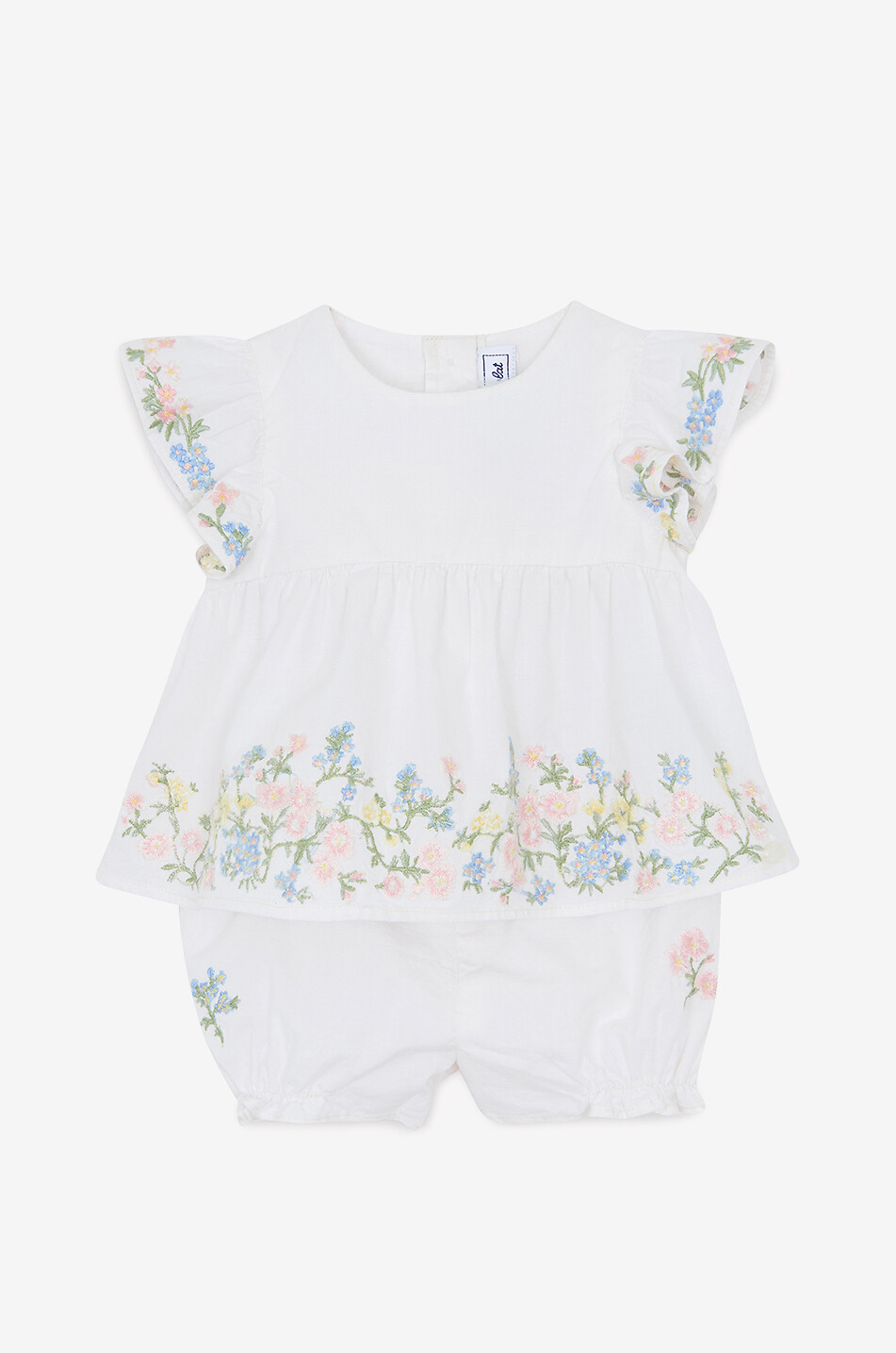 TARTINE ET CHOCOLAT Ensemble short et T-shirt bébé à broderies florales Bébé ROSE 1