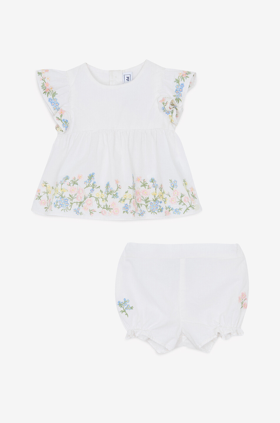 TARTINE ET CHOCOLAT Ensemble short et T-shirt bébé à broderies florales Bébé ROSE 2