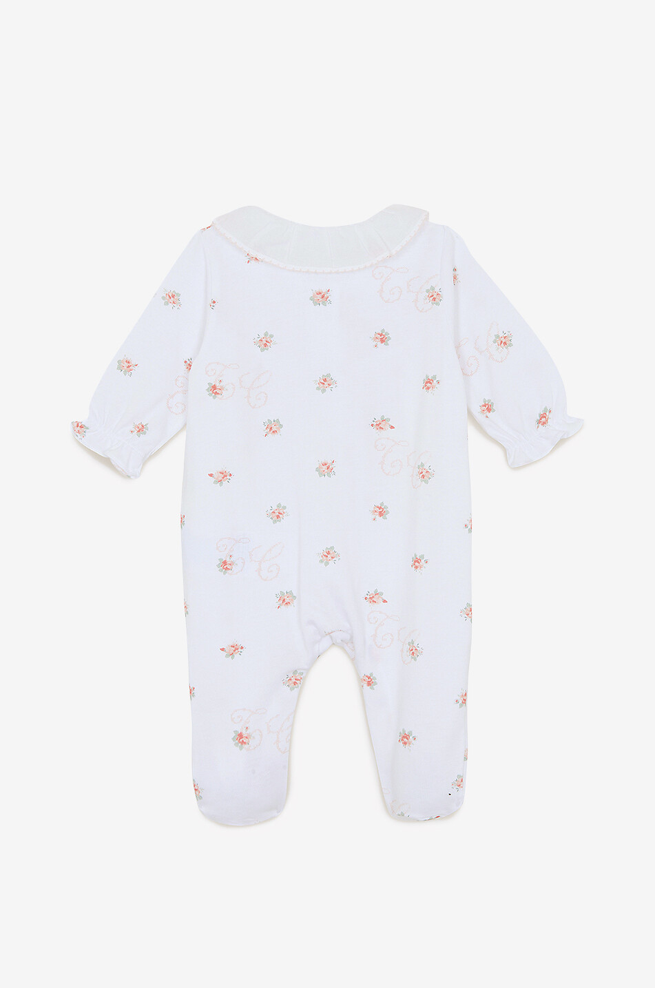 Baby floral sleepsuit with ruffle collar