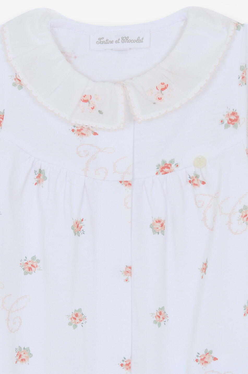 TARTINE ET CHOCOLAT Baby floral sleepsuit with ruffle collar Baby EGGSHELL 3