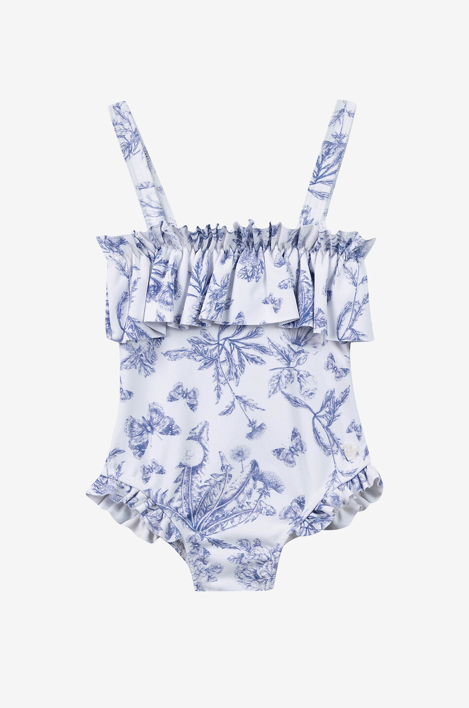 TARTINE ET CHOCOLAT Maillot de bain bébé à volants et fleurs Bébé BLEU 1