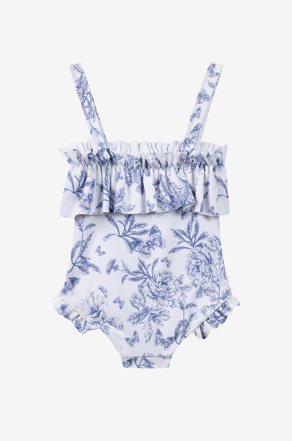 TARTINE ET CHOCOLAT Maillot de bain bébé à volants et fleurs Bébé BLEU 2