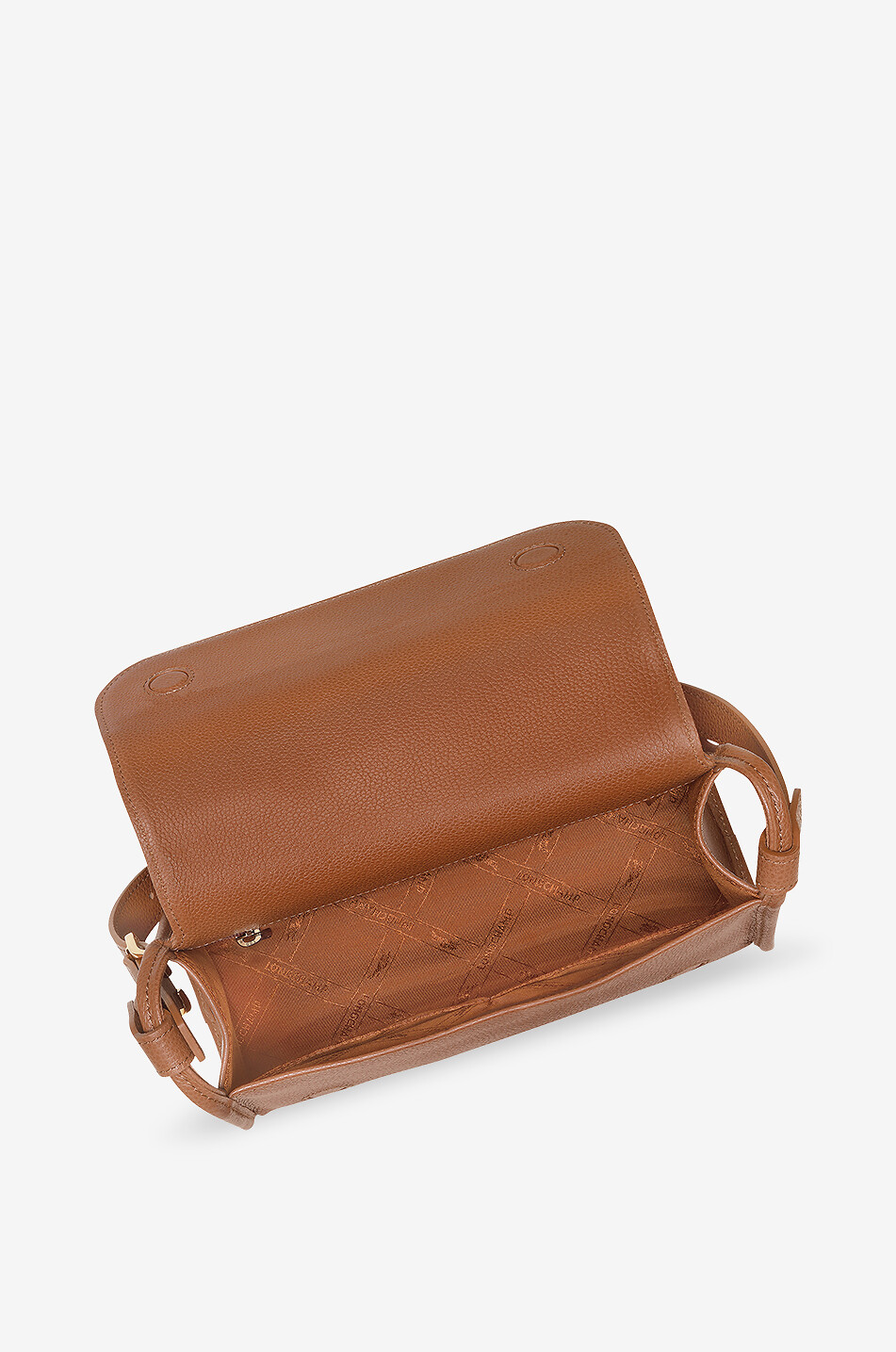 LONGCHAMP Sac porté épaule en cuir grainé Le Foulonné Medium Femme MARRON CLAIR 4