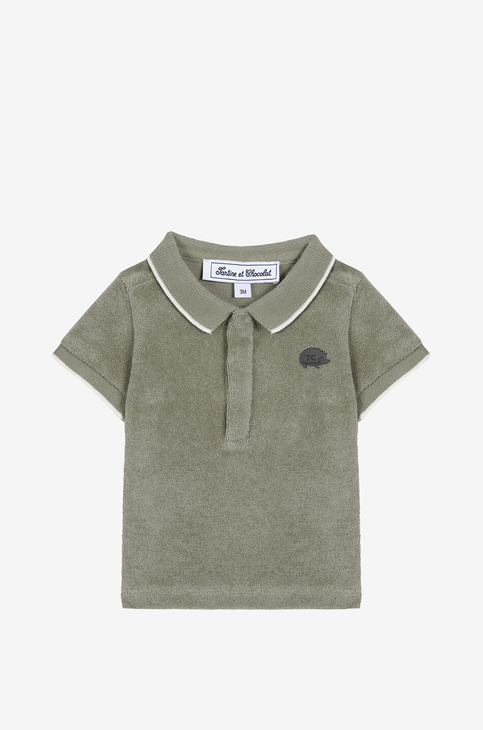 TARTINE ET CHOCOLAT Polo bébé à manches courtes en éponge Bébé VERT FONCÉ 1