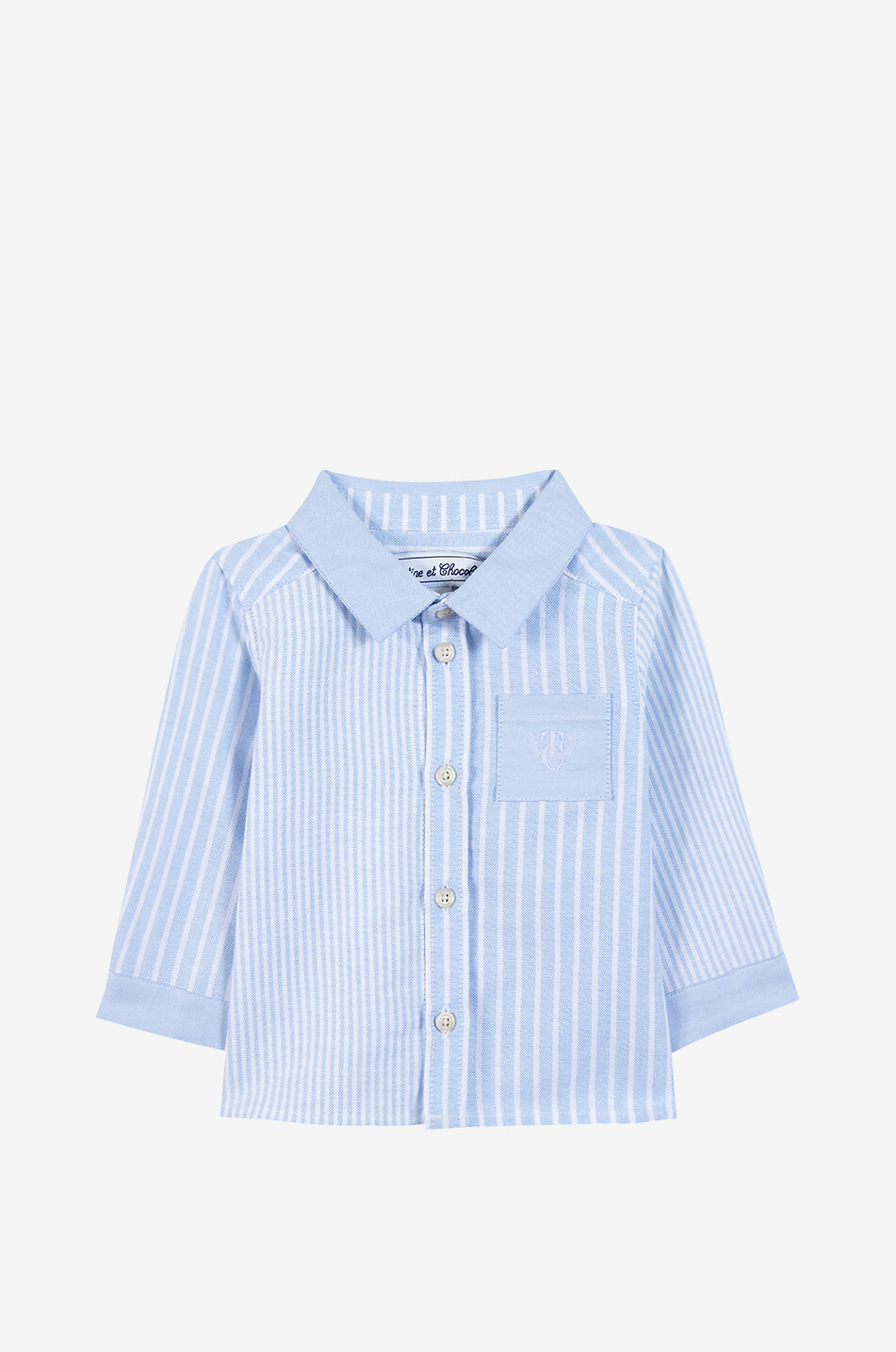 TARTINE ET CHOCOLAT Baby's striped shirt Baby BLUE 1