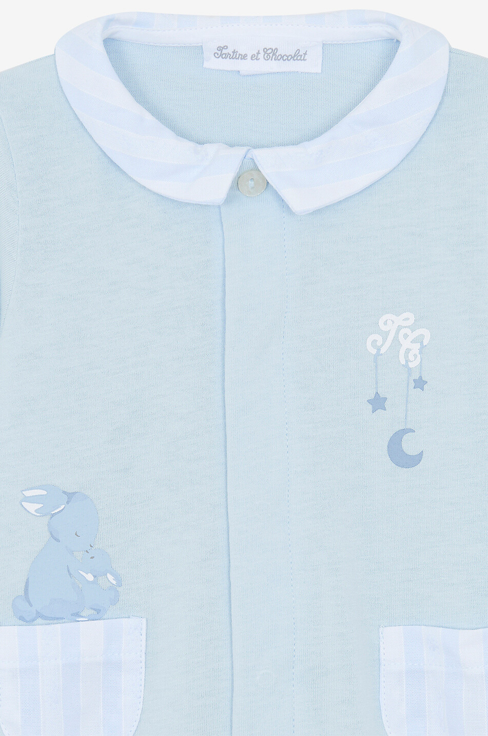 TARTINE ET CHOCOLAT Pyjama bébé en velours imprimé lapin Bébé BLEU 3