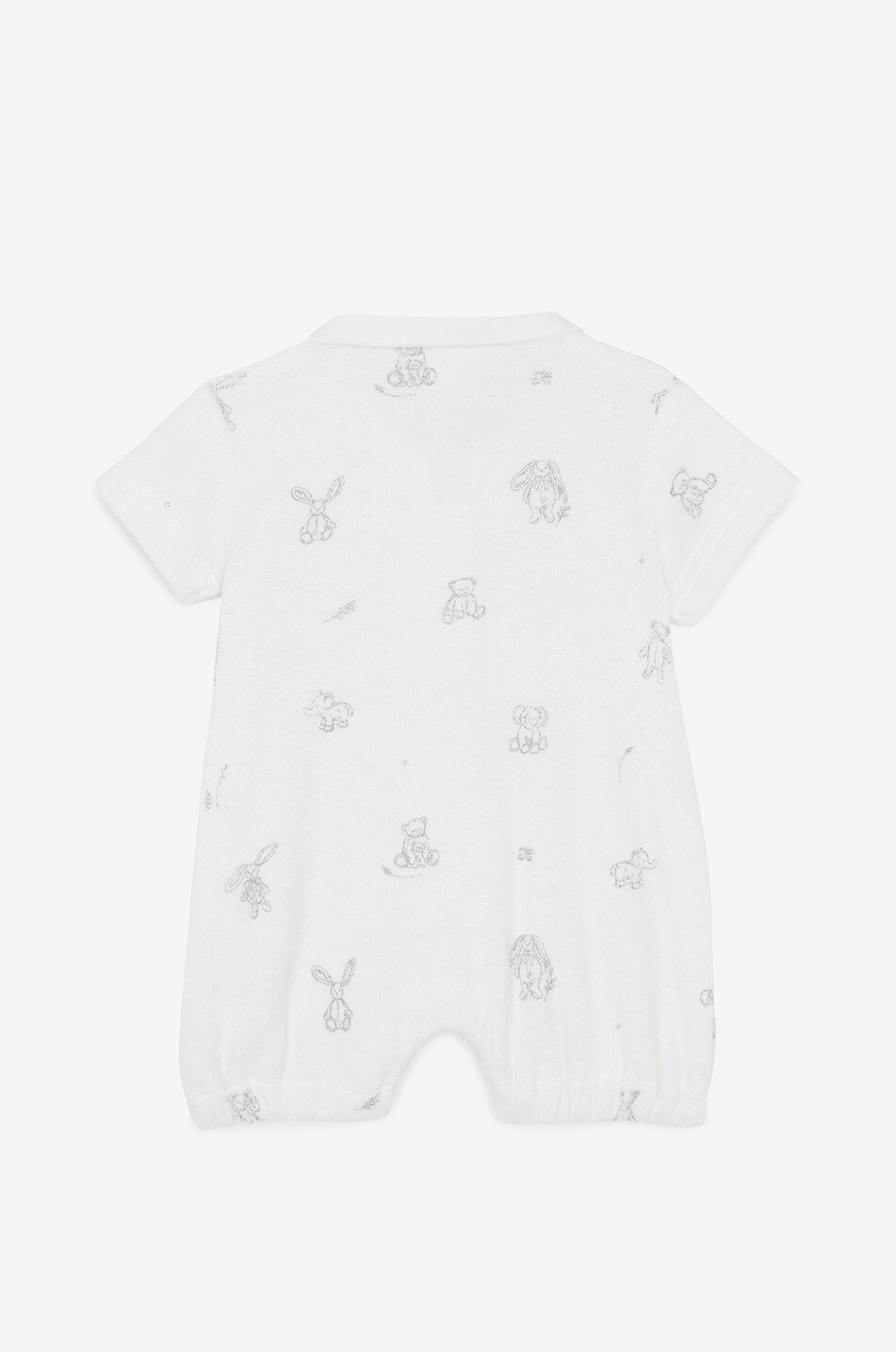 TARTINE ET CHOCOLAT Baby playsuit in velvet with animal prints Baby LIGHT GREY 2