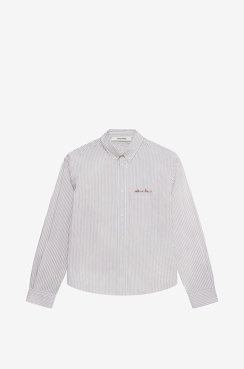 ABOUT:BLANK Gestreiftes Popelinehemd Oxford Herren WEISS 1