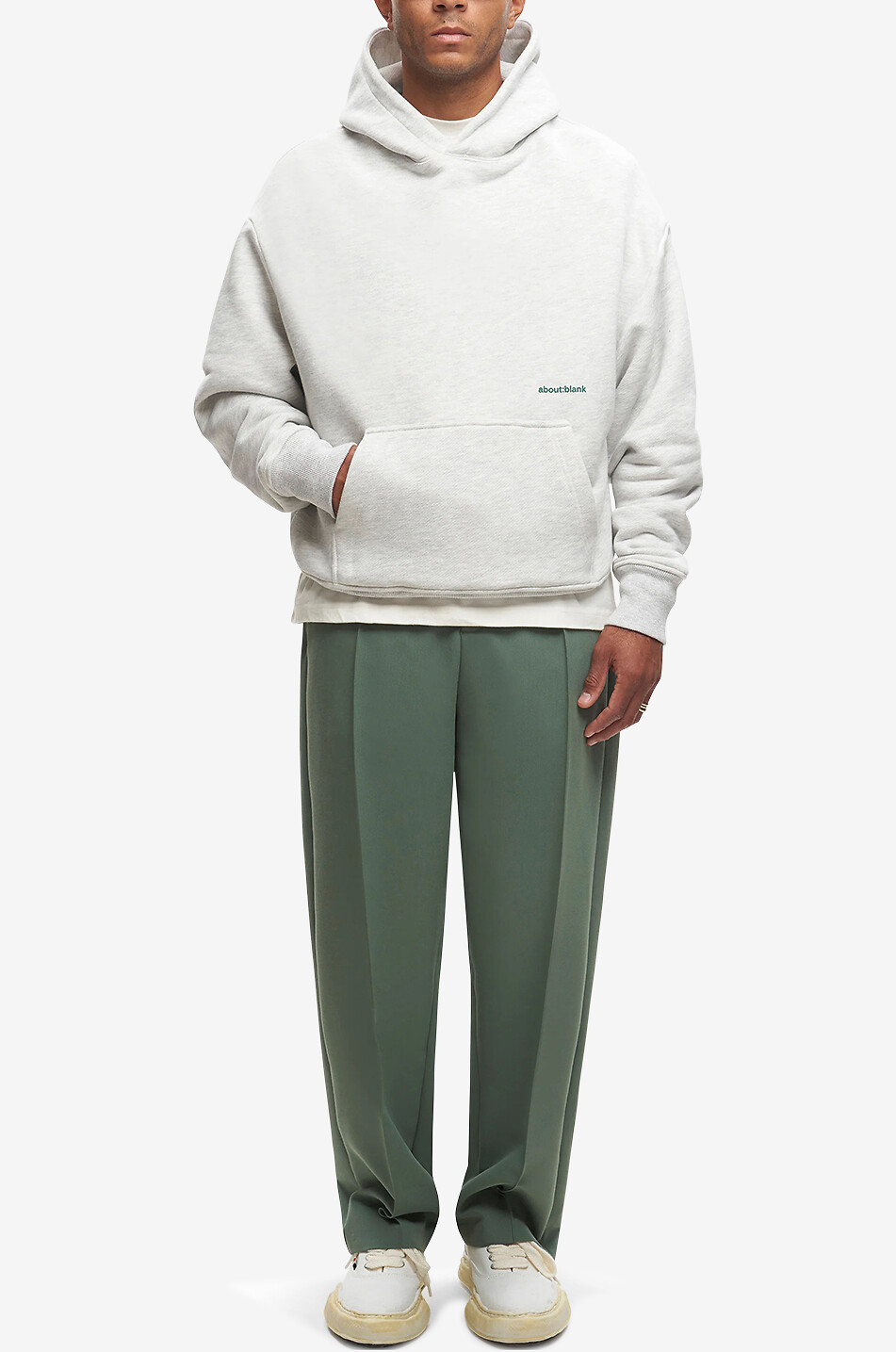 ABOUT:BLANK Sweat-shirt à capuche chiné imprimé logo Box Homme GRIS 3