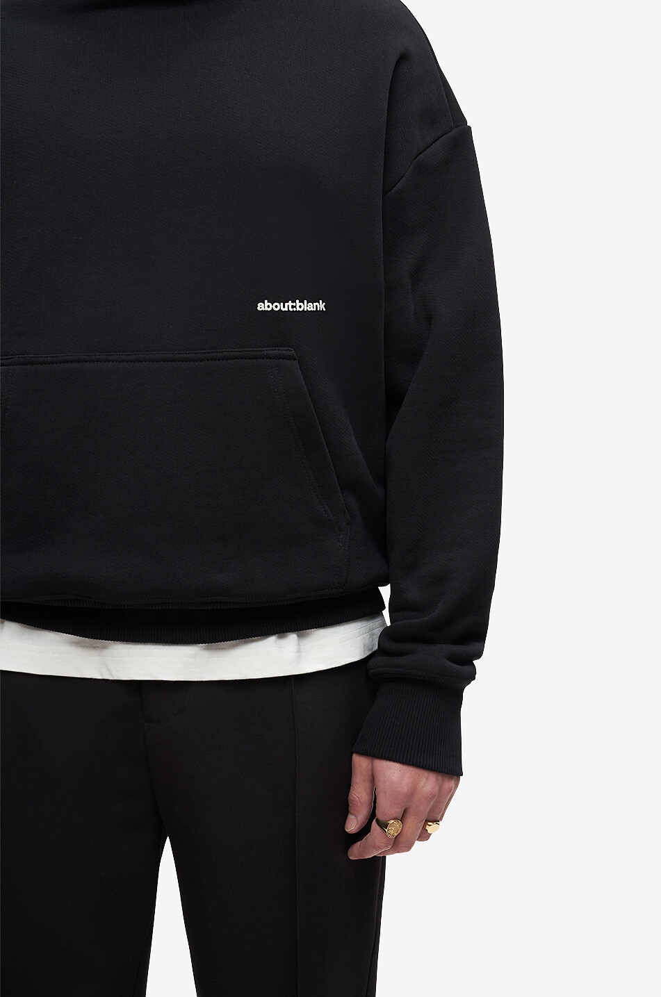 ABOUT:BLANK Box logo-printed hooded sweatshirt Men BLACK 6