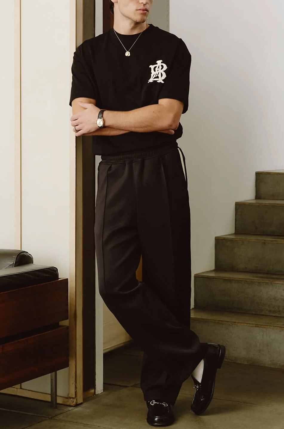 ABOUT:BLANK T-shirt à manches courtes imprimé Monogram Homme NOIR 3