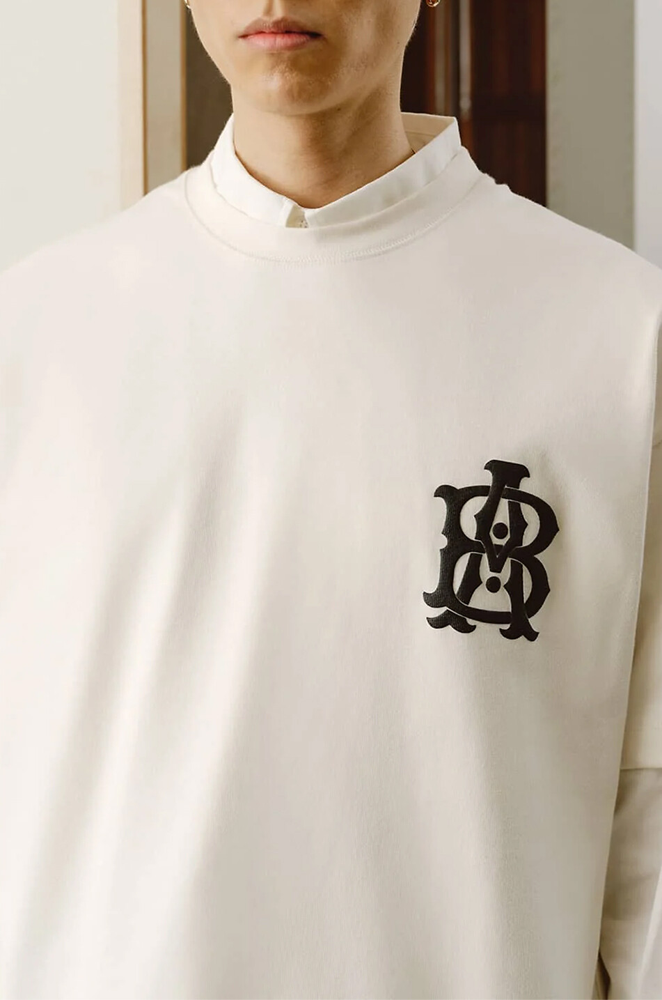 ABOUT:BLANK Monogram printed short-sleeved T-shirt Men EGGSHELL 4