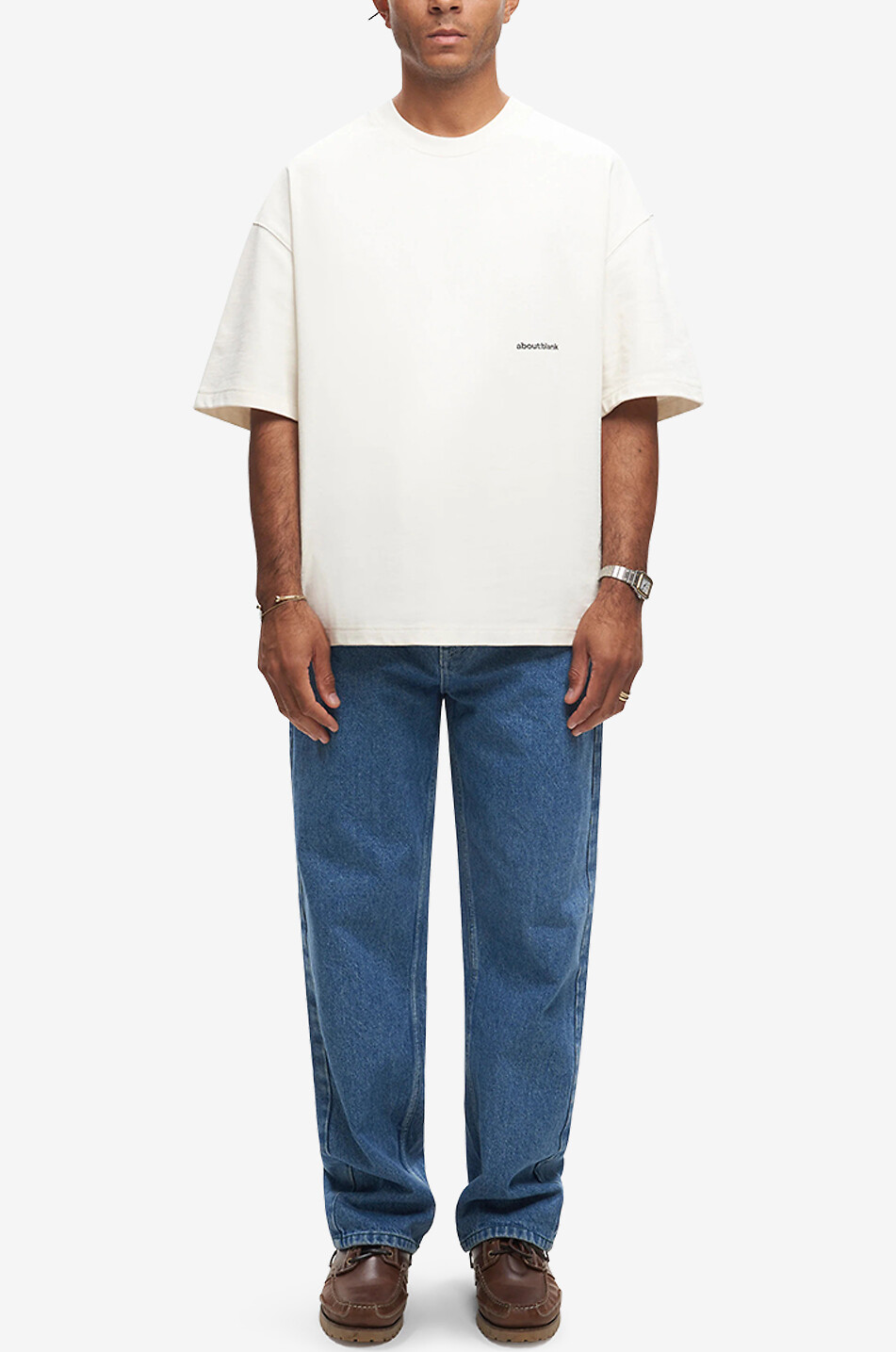 ABOUT:BLANK Box cropped short-sleeved T-shirt Men EGGSHELL 3