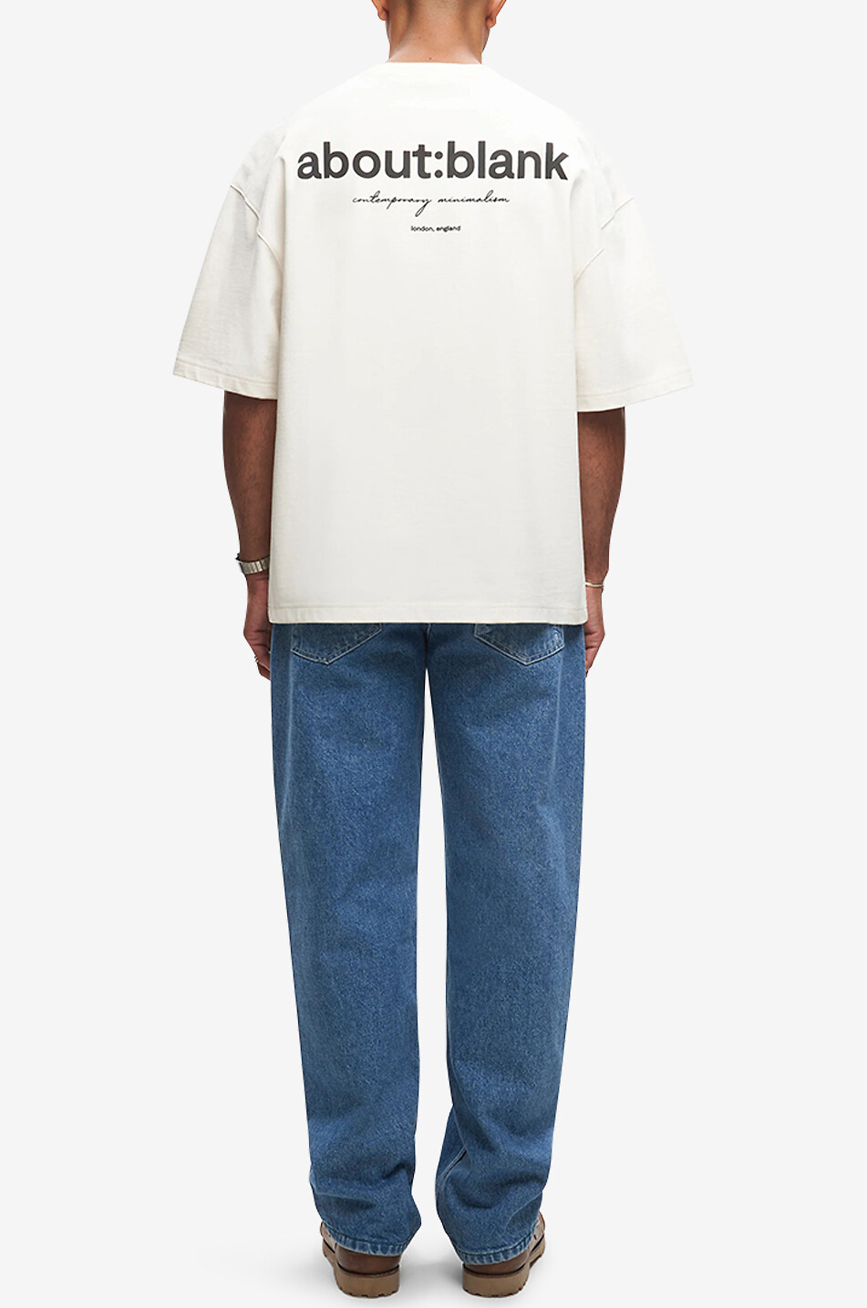 ABOUT:BLANK Box cropped short-sleeved T-shirt Men EGGSHELL 4