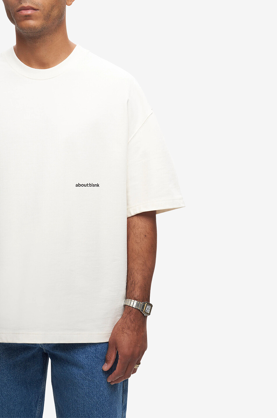 ABOUT:BLANK Box cropped short-sleeved T-shirt Men EGGSHELL 5