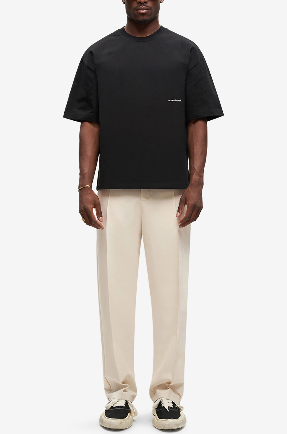 ABOUT:BLANK Box cropped short-sleeved T-shirt Men BLACK 3