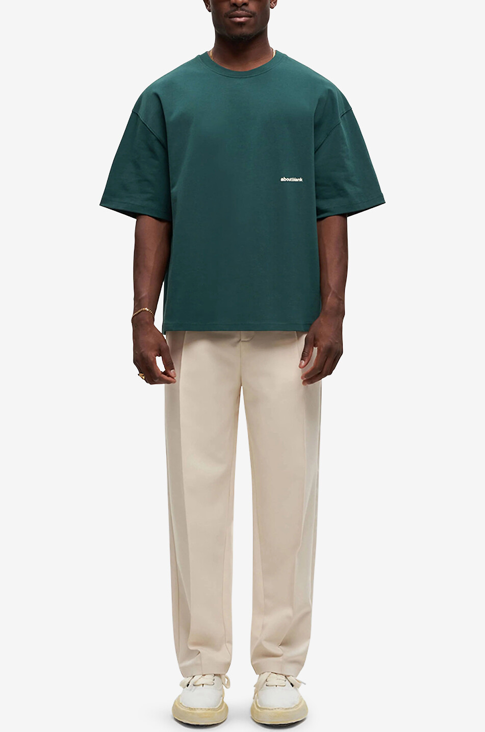 ABOUT:BLANK T-shirt à manches courtes raccourci Box Homme VERT 3