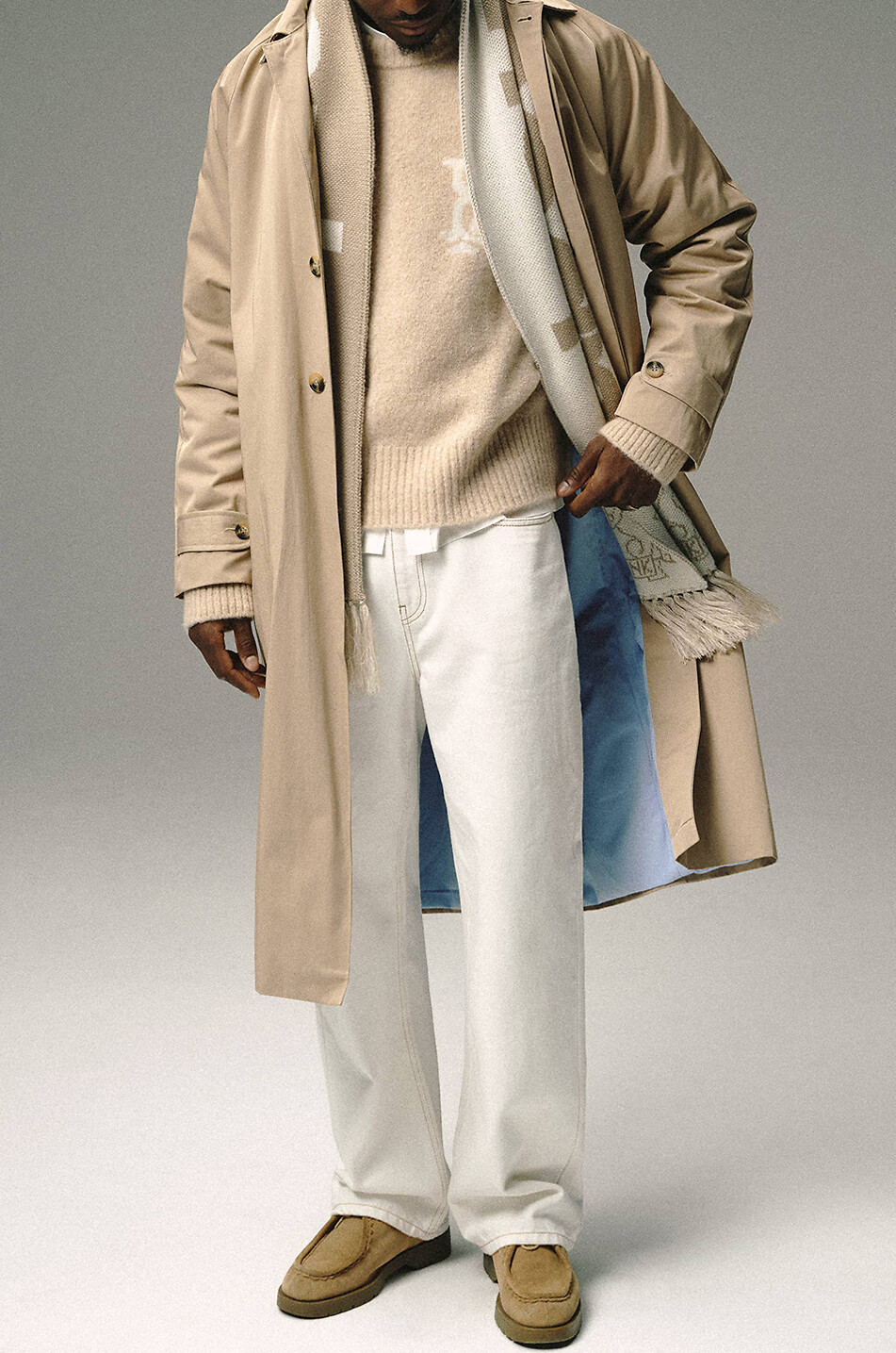 ABOUT:BLANK Cotton blend trench coat Men BEIGE 2