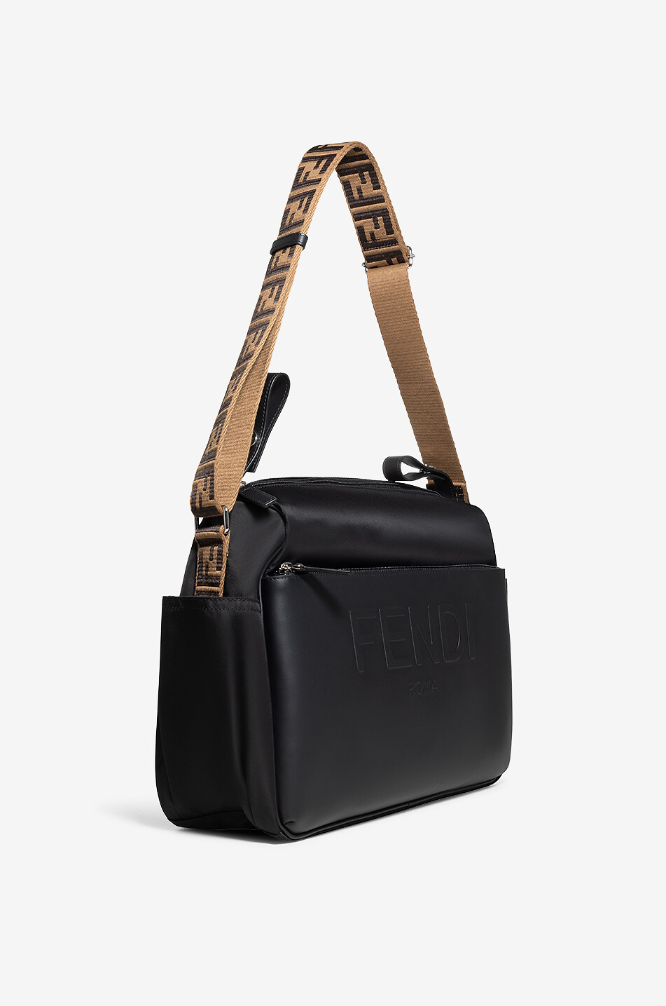 Petit sac à langer en nylon et cuir Fendi