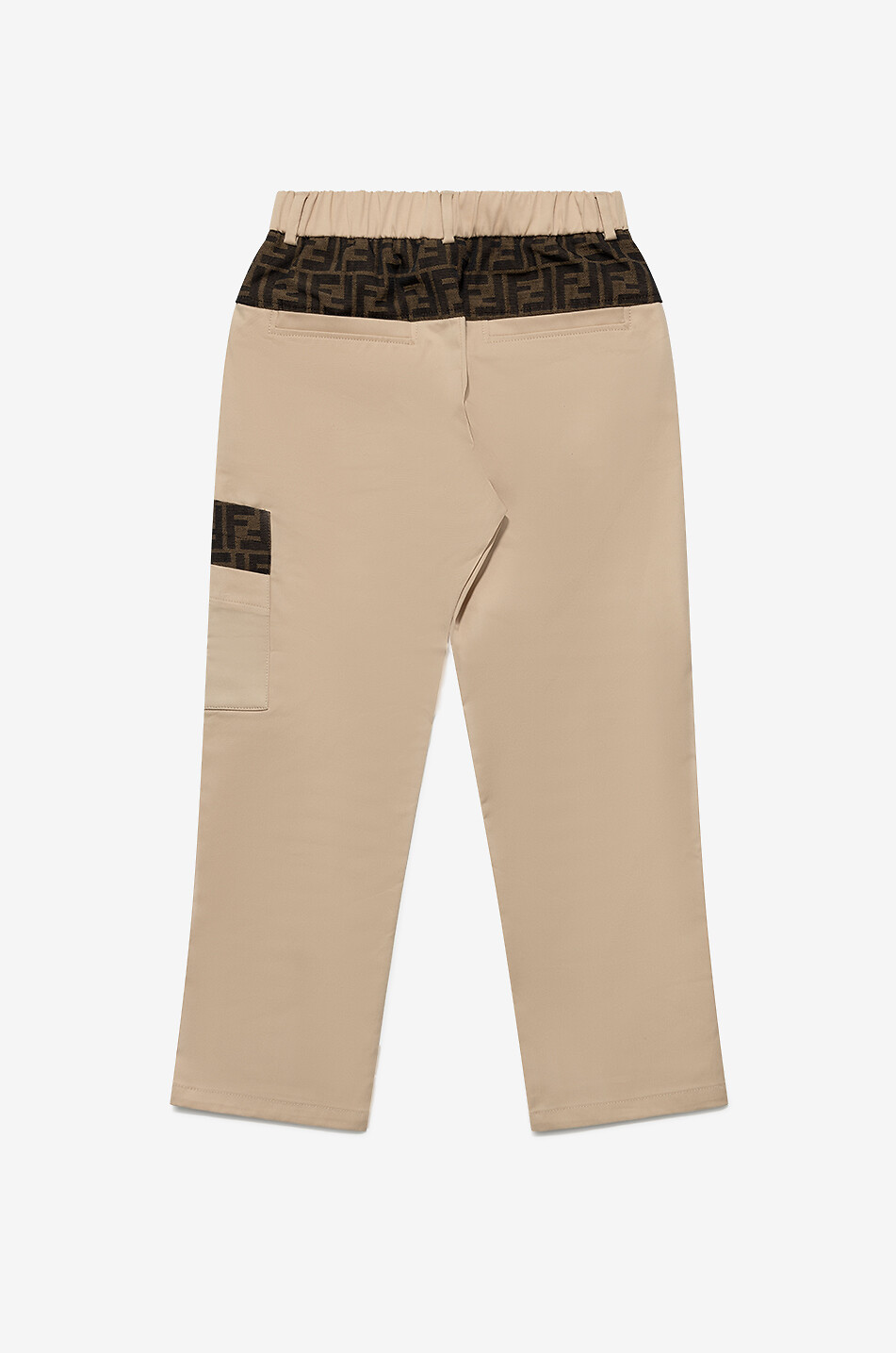 FENDI Pantalon cargo en gabardine et jacquard FF garçon Garçon BEIGE 2