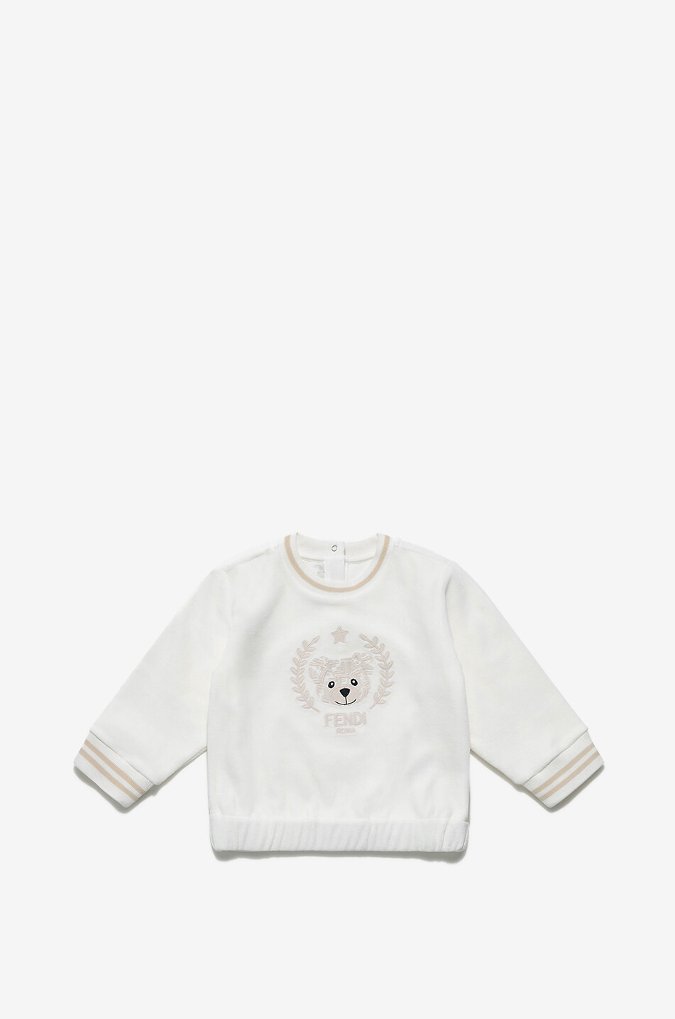 Sweat-shirt en velours à col rond bébé Fendi Bear