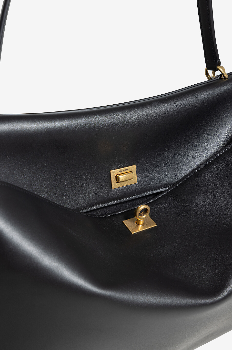 BALENCIAGA Rodeo Large smooth leather handbag Women BLACK 6