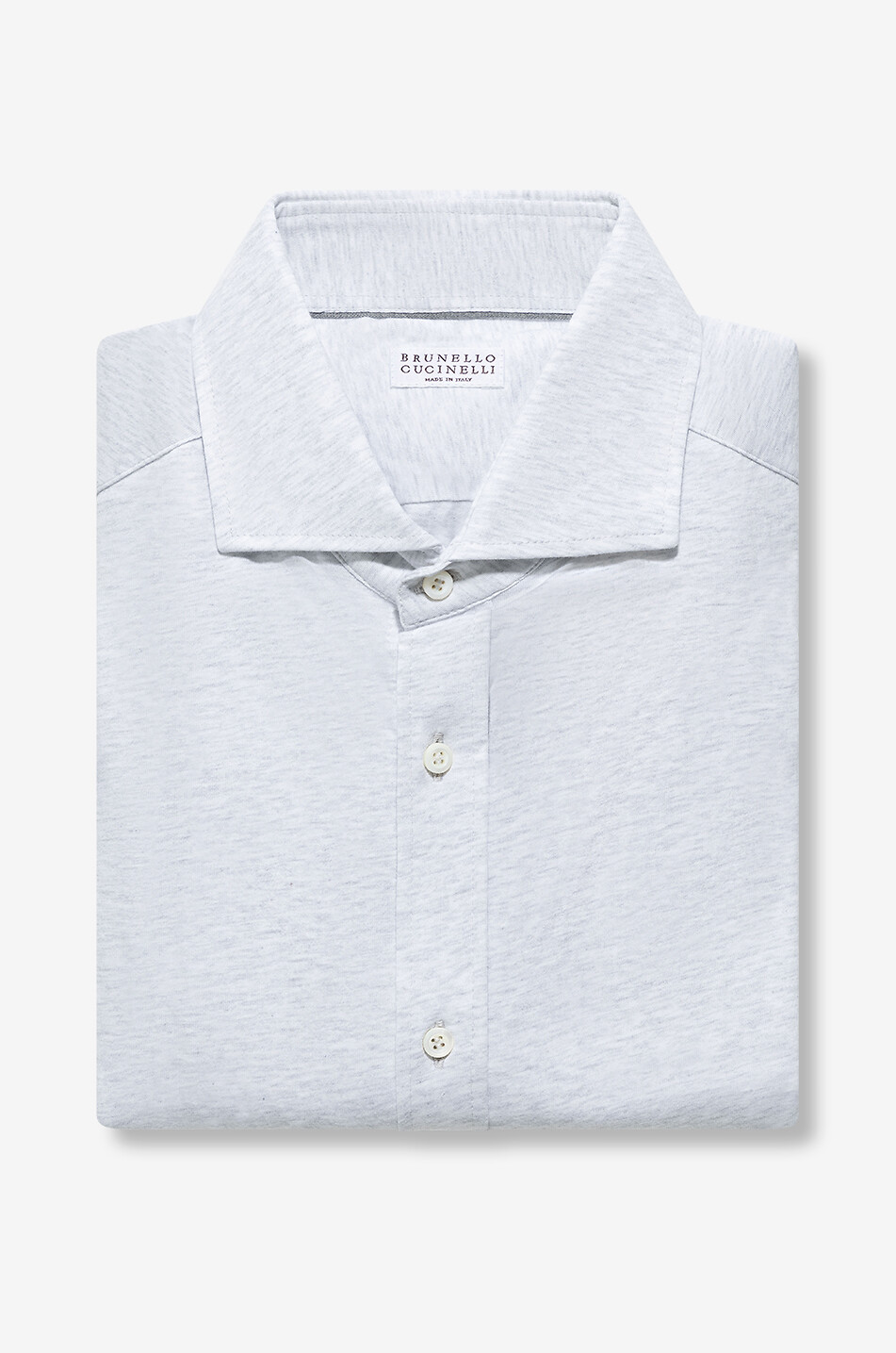 BRUNELLO CUCINELLI Langarm-Hemd aus Jersey Herren HELLGRAU 1