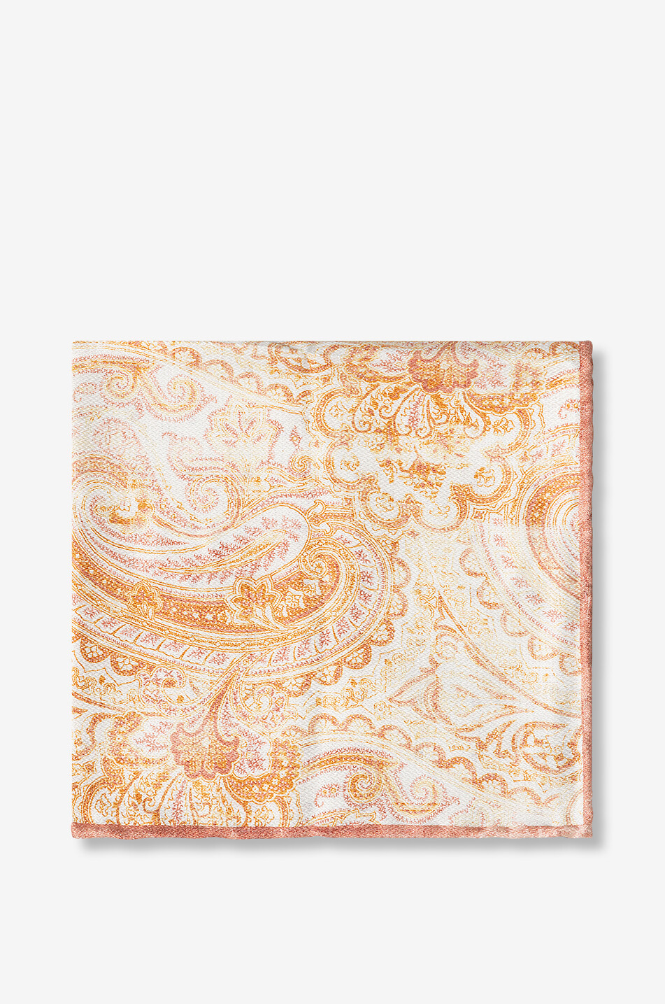 BRUNELLO CUCINELLI Wendbares Seideneinstecktuch mit Tupfen und Paisley Herren ORANGE 1