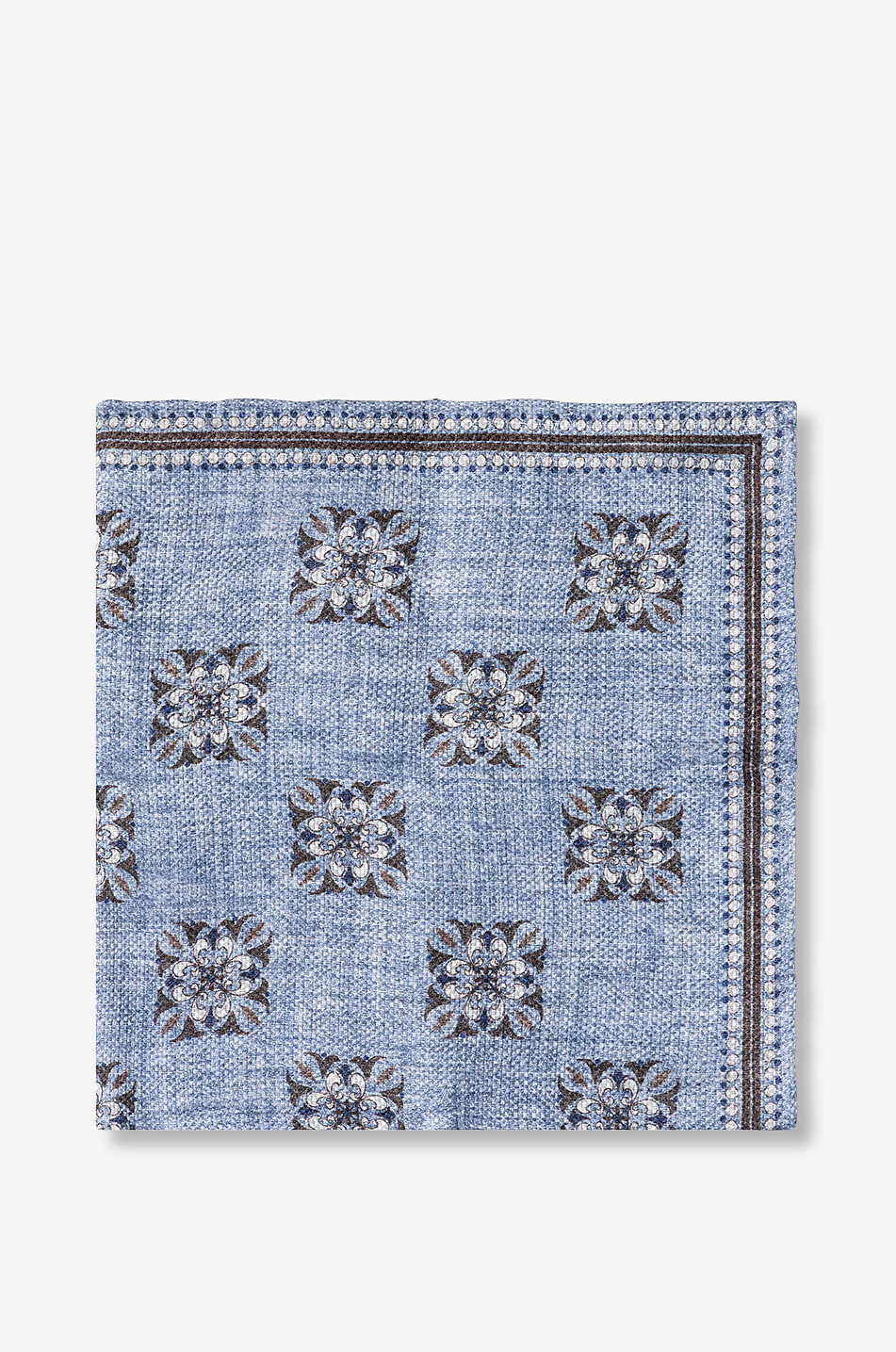 Floral silk and linen reversible pocket square