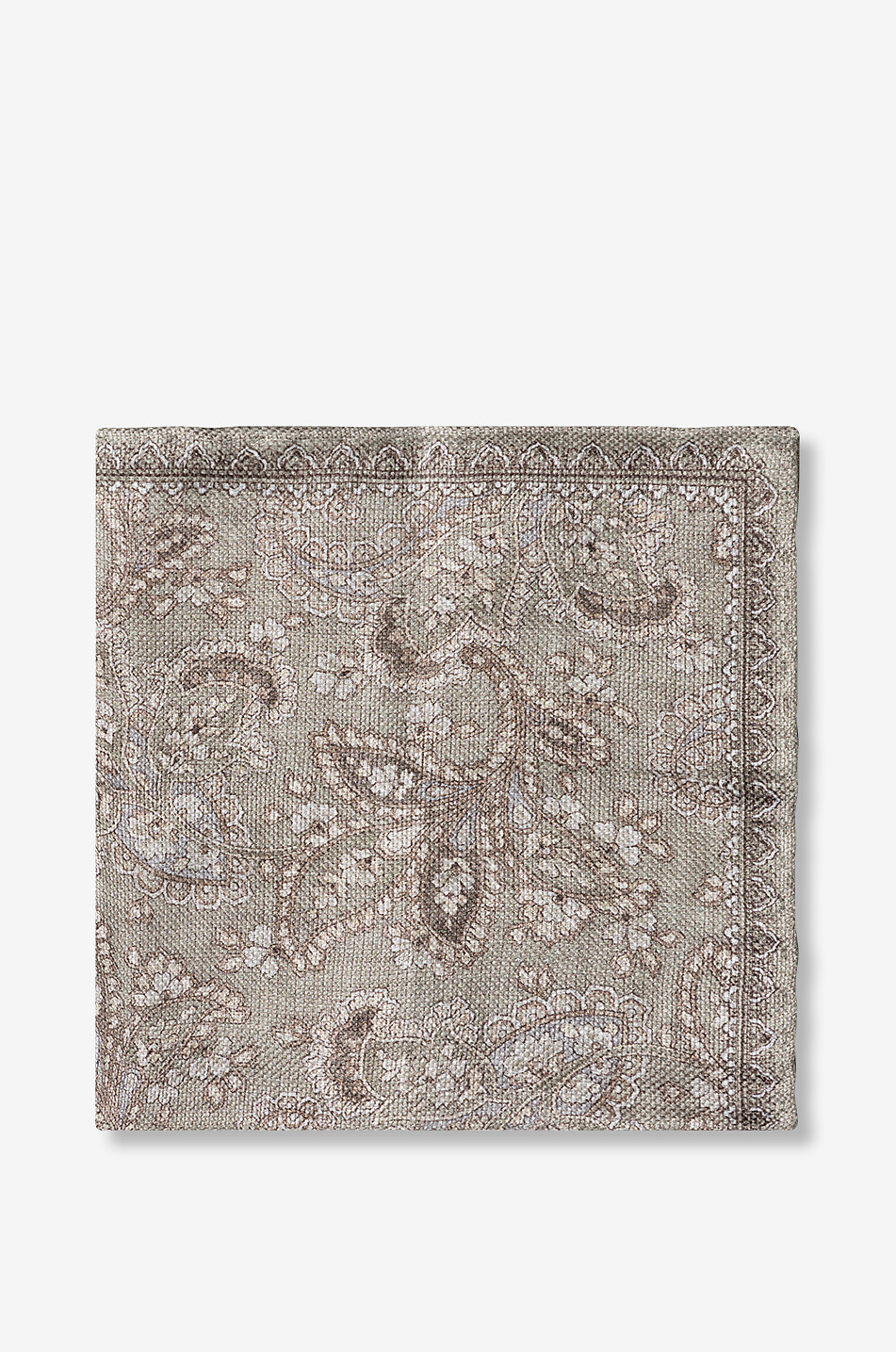 Paisley-printed linen and silk reversible pocket square
