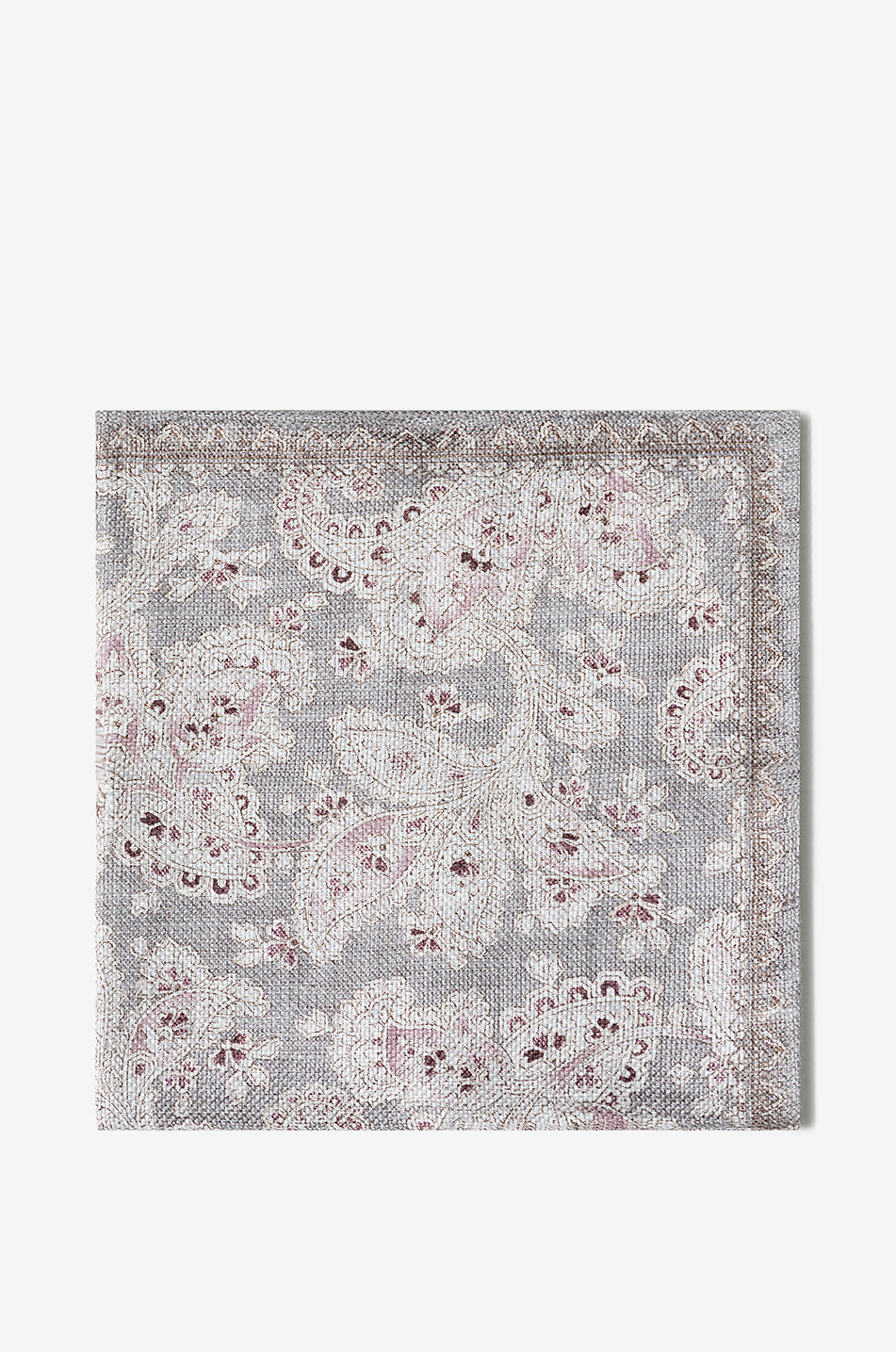 BRUNELLO CUCINELLI Paisley-printed linen and silk reversible pocket square Men BROWN 1