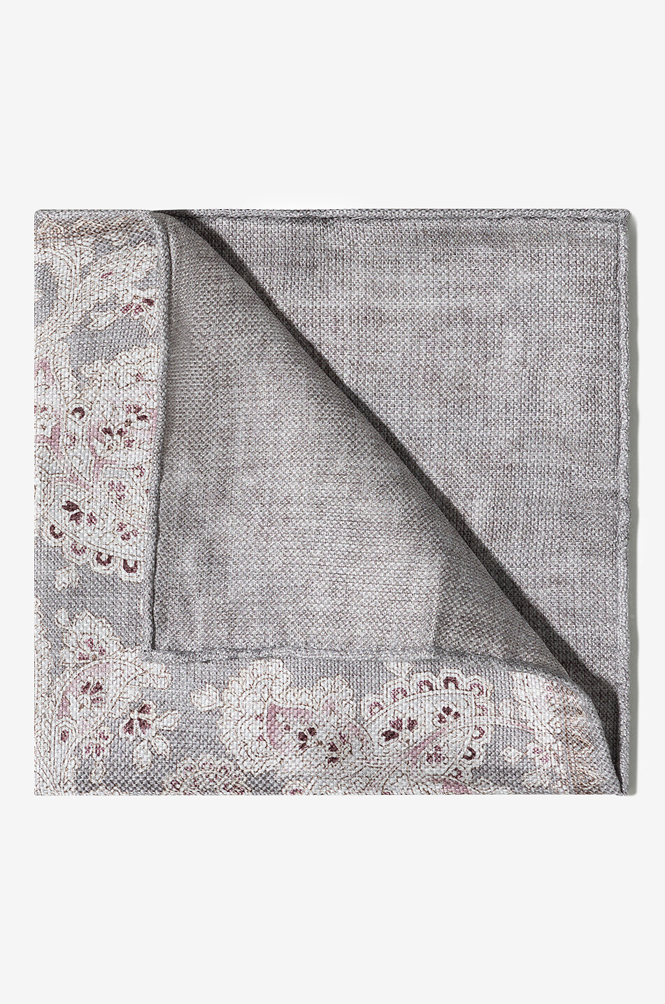 BRUNELLO CUCINELLI Paisley-printed linen and silk reversible pocket square Men BROWN 2