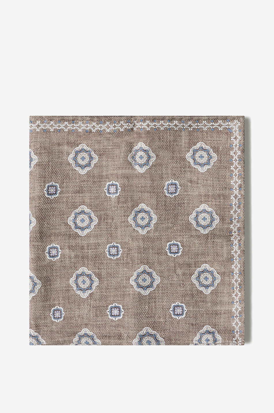 BRUNELLO CUCINELLI Pochette réversible en soie motif cravate Homme MARRON FONCÉ 1