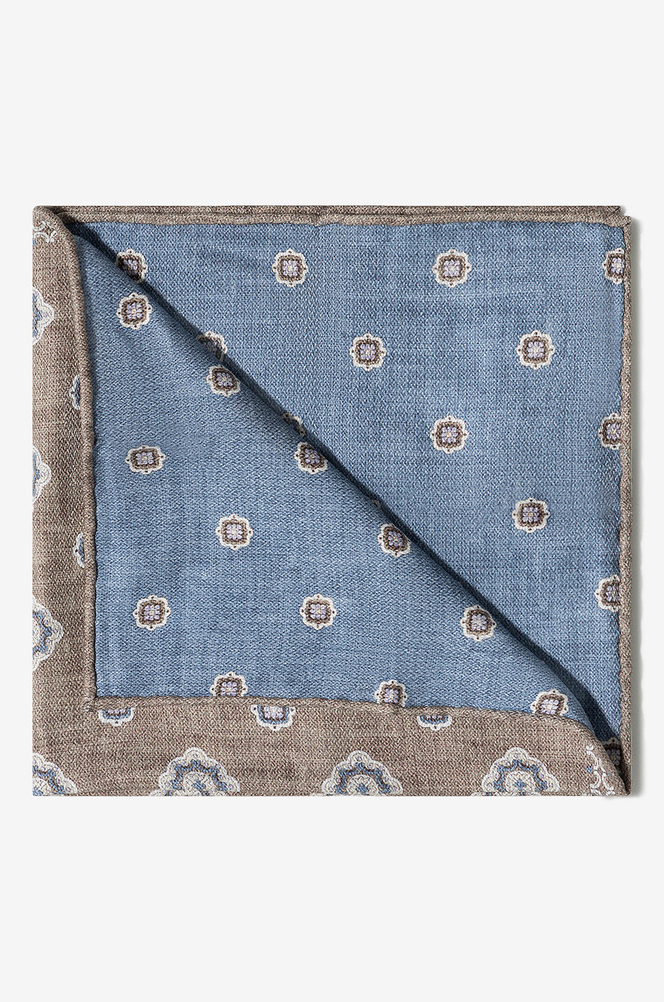 BRUNELLO CUCINELLI Pochette réversible en soie motif cravate Homme MARRON FONCÉ 2