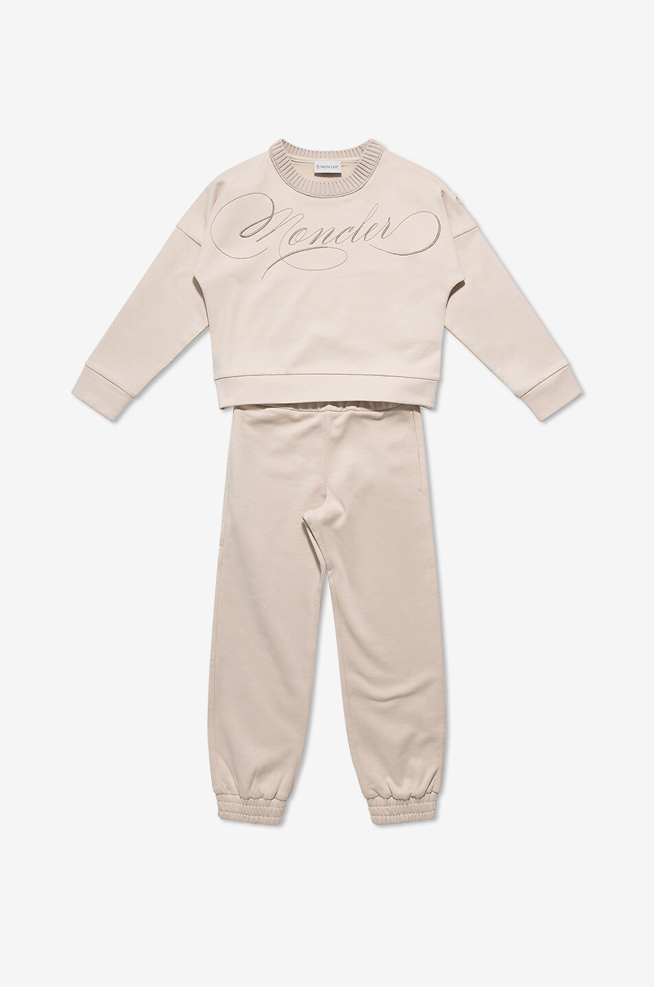 MONCLER Logo Script girls' jogging suit Girl LIGHT PINK 1